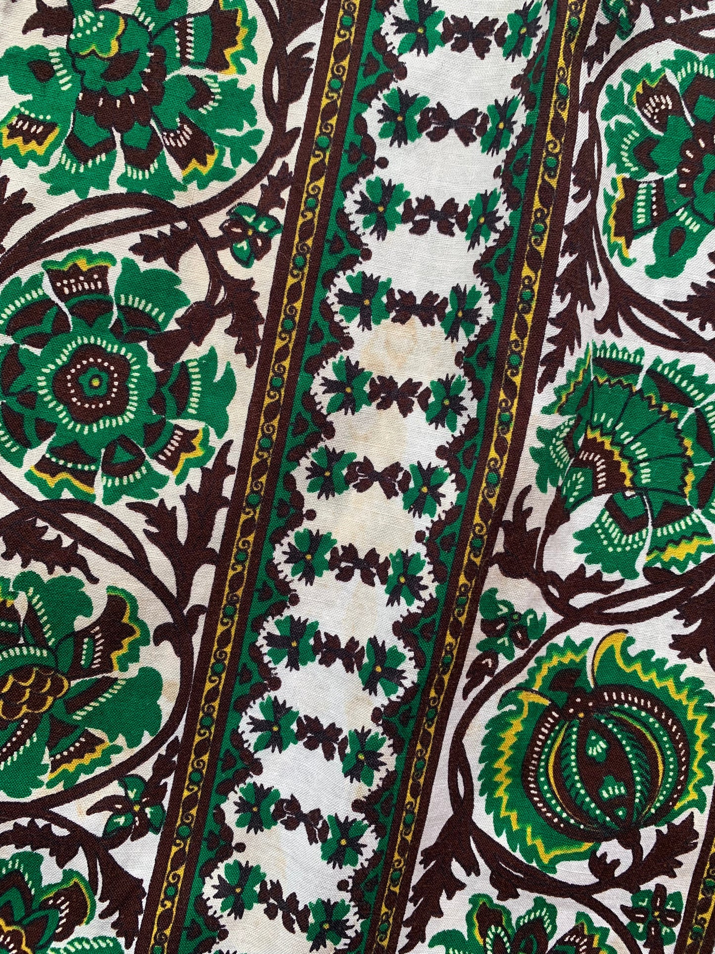 70s Vintage Patterned High-neck Maxi Dress