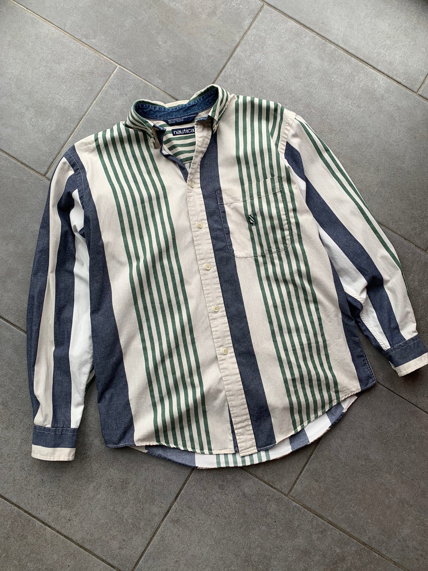 90s Vintage Nautica Striped Cotton Shirt