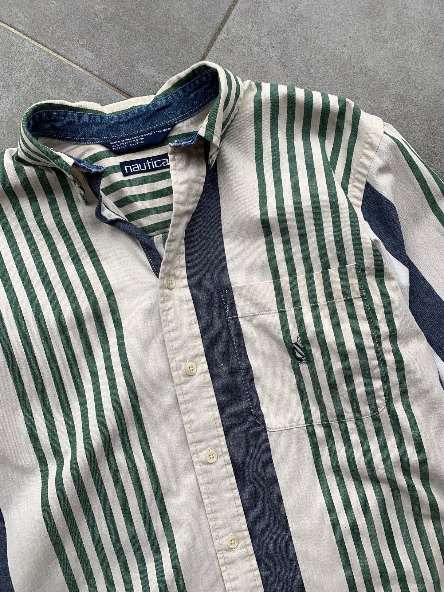 90s Vintage Nautica Striped Cotton Shirt