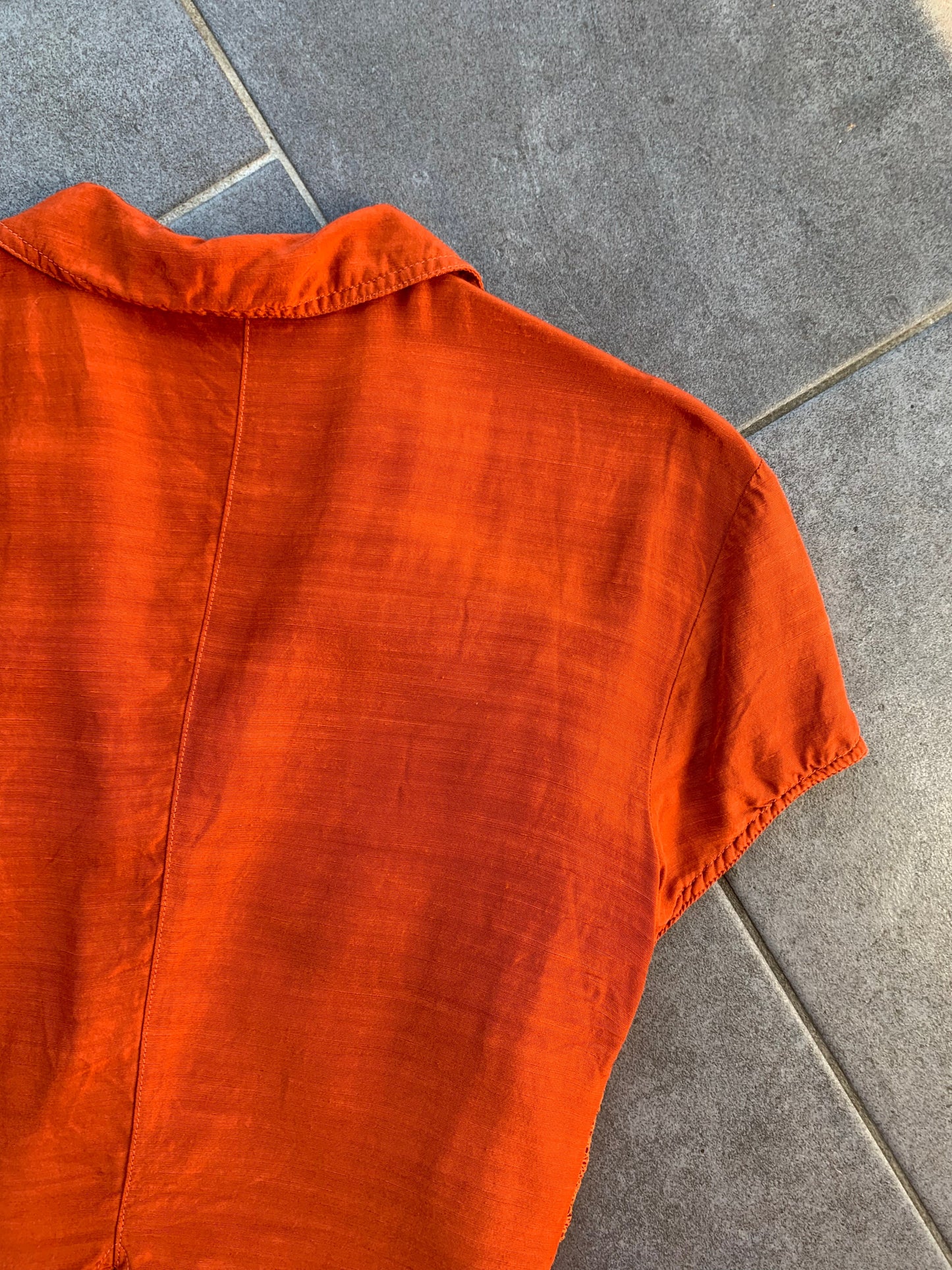 90s Vintage Elisa Landri Orange Tie Blouse
