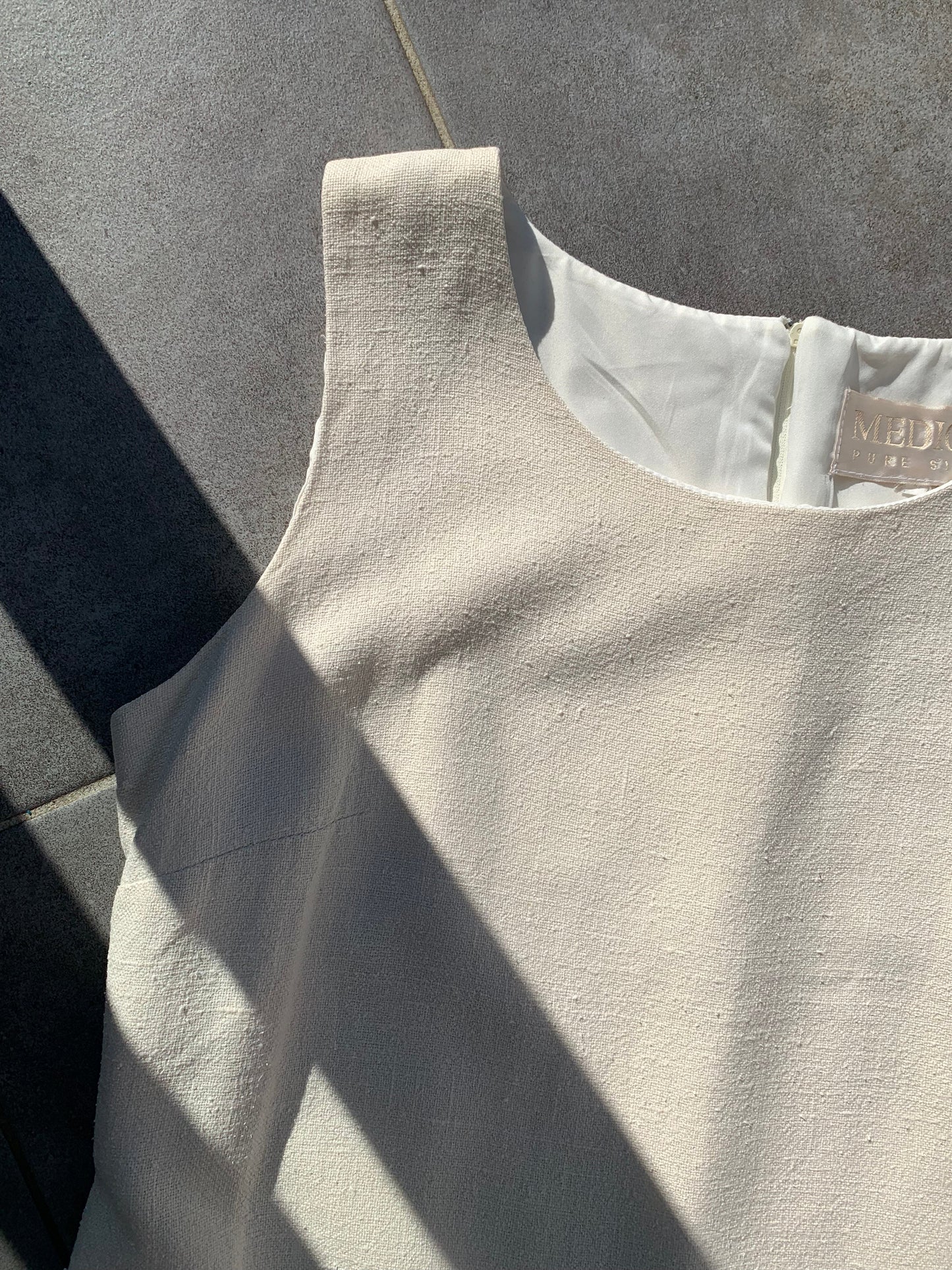 90s Vintage Medici Pure Silk Cream Dress
