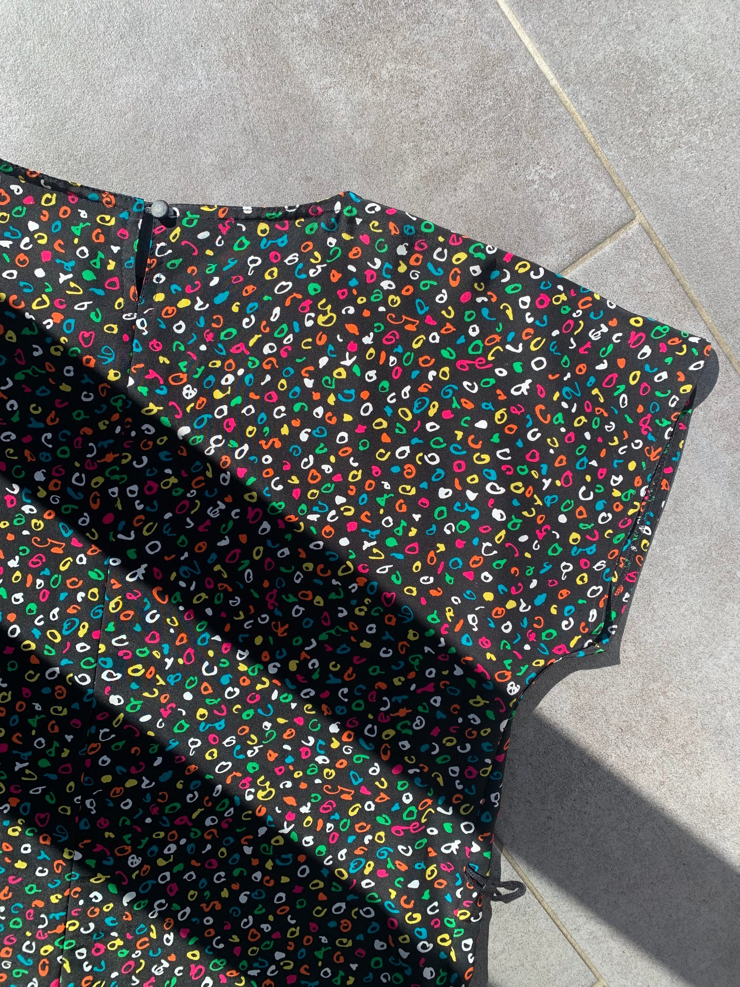80s Vintage St Michael Multi Coloured Oversized Midi Dress