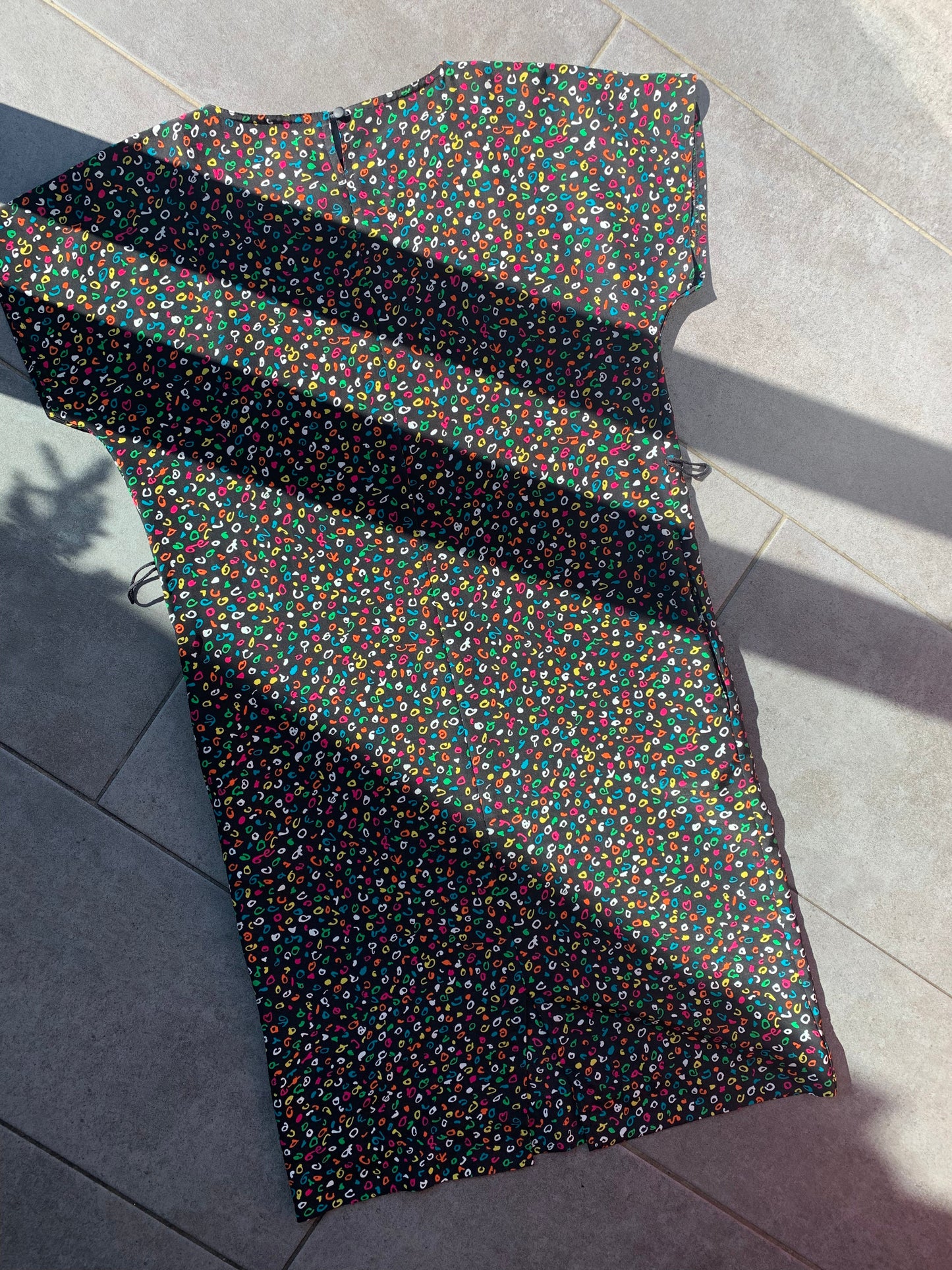 80s Vintage St Michael Multi Coloured Oversized Midi Dress