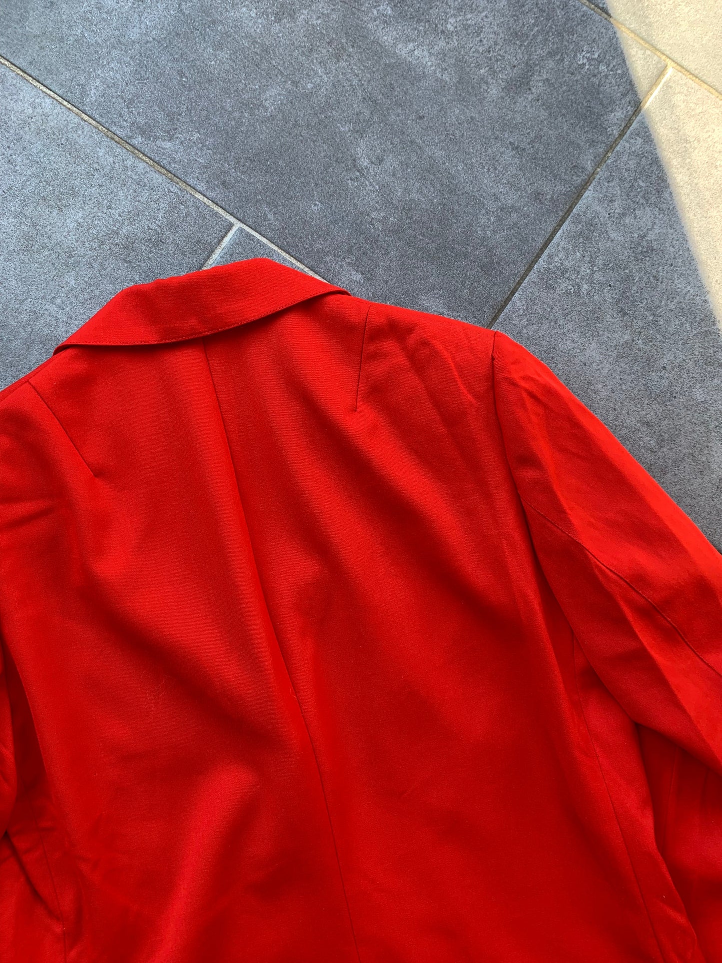 70s Vintage Valentino Boutique Red Skirt Suit