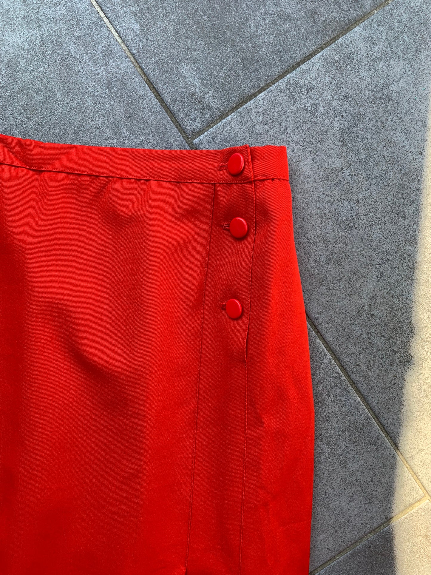 70s Vintage Valentino Boutique Red Skirt Suit