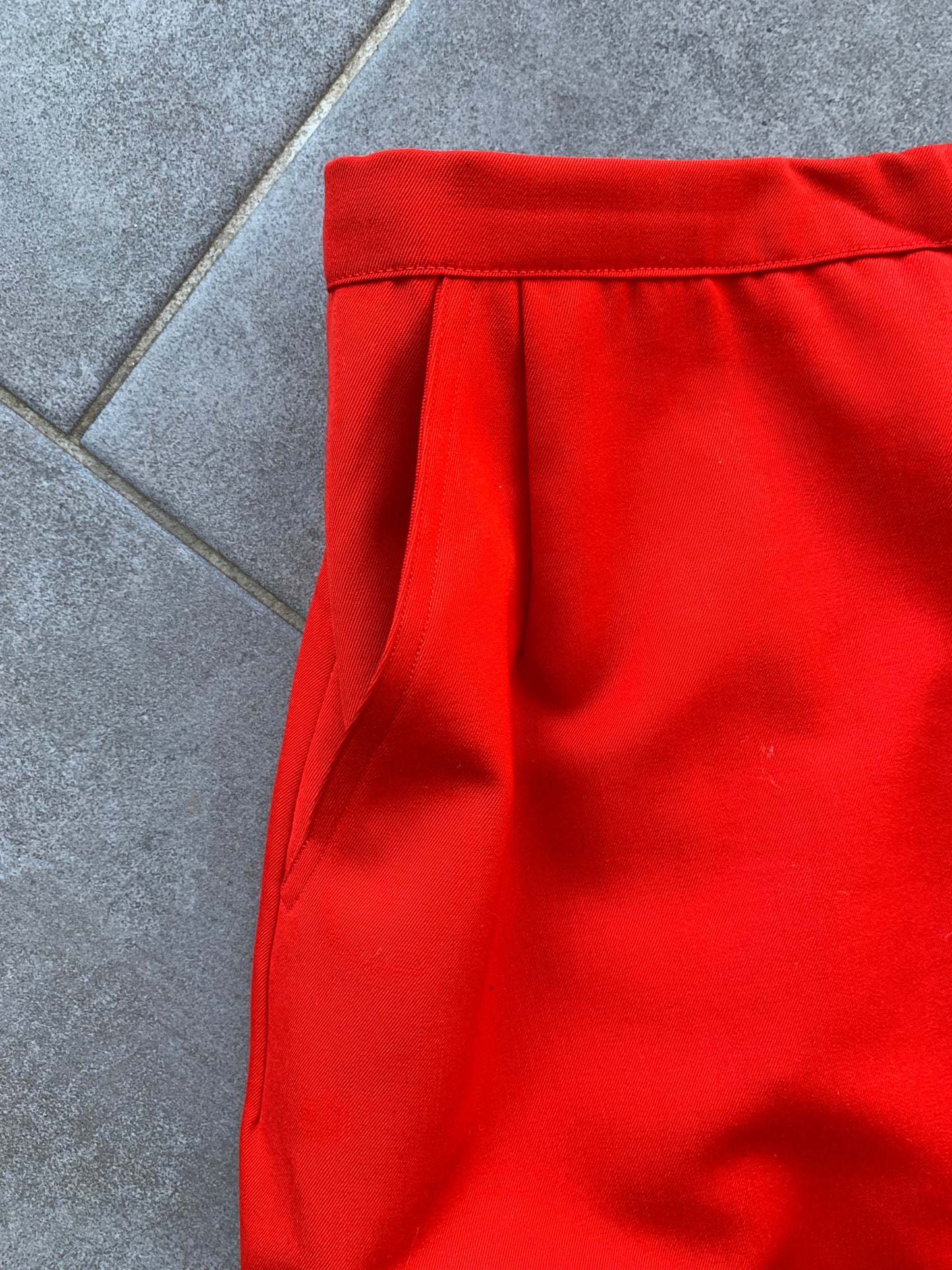 70s Vintage Valentino Boutique Red Skirt Suit