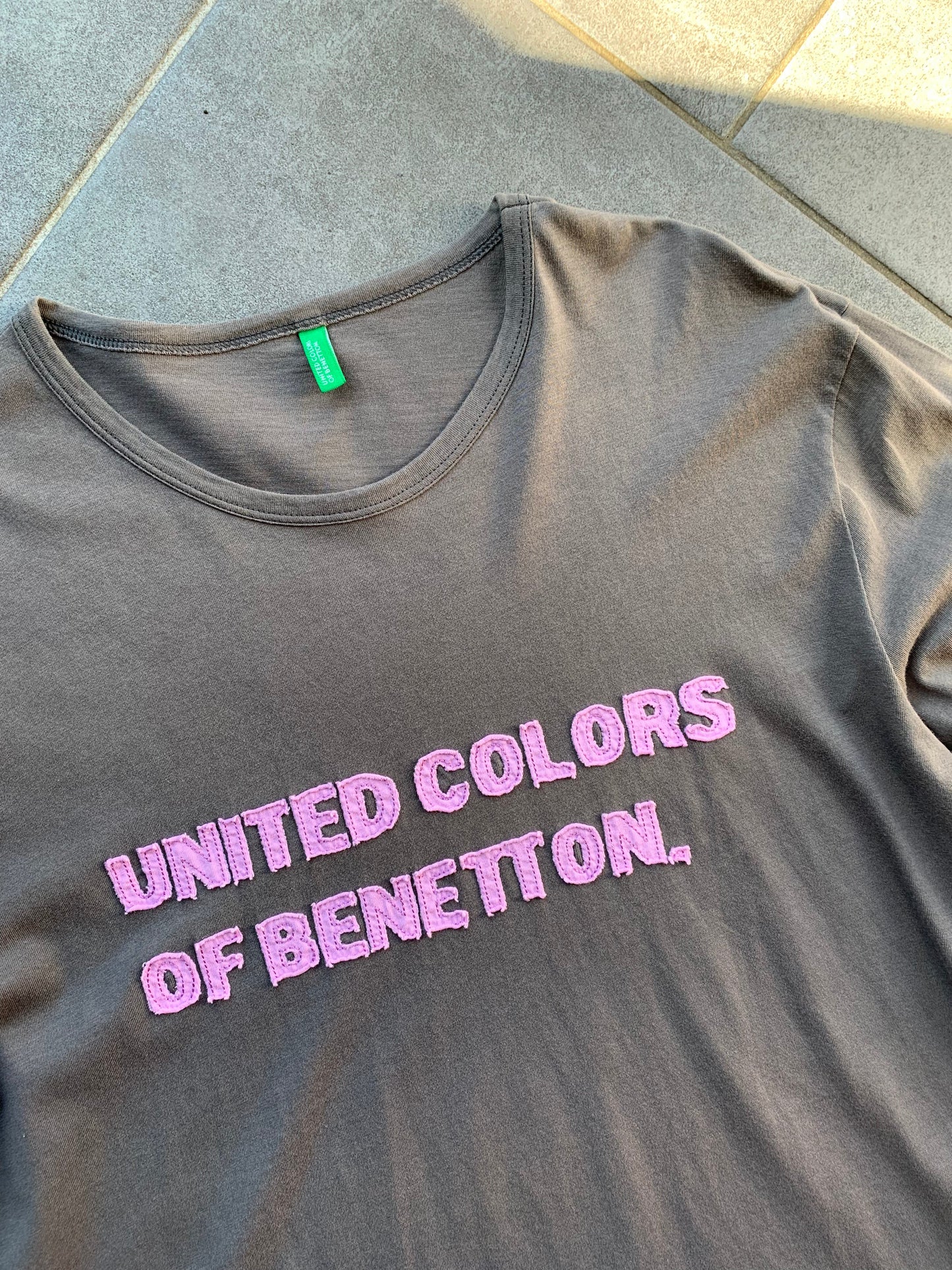 United Colors Of Benetton Grey Long Sleeve 100% Cotton T-Shirt