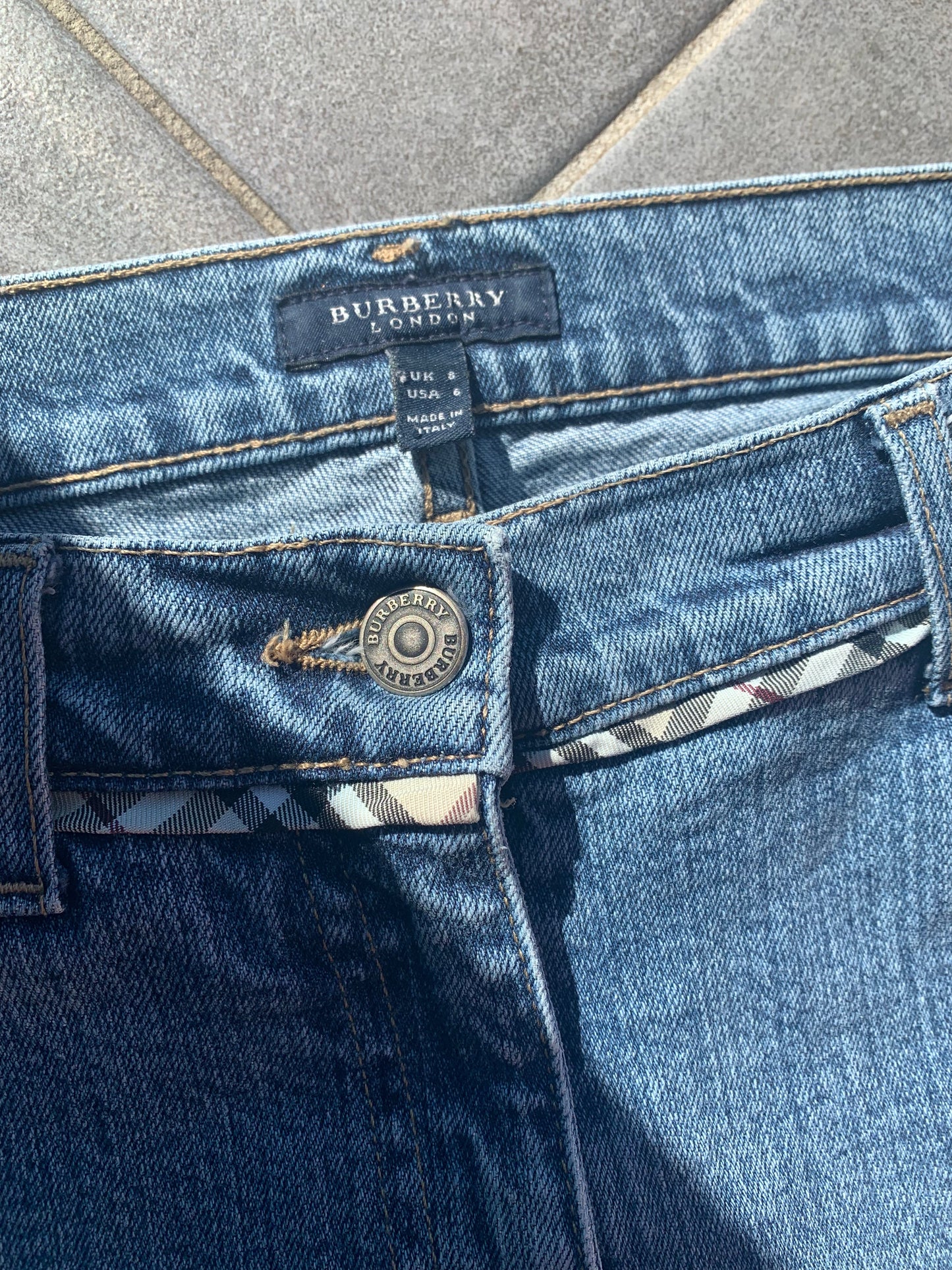 Burberry Nova Check Trim Flared Jeans