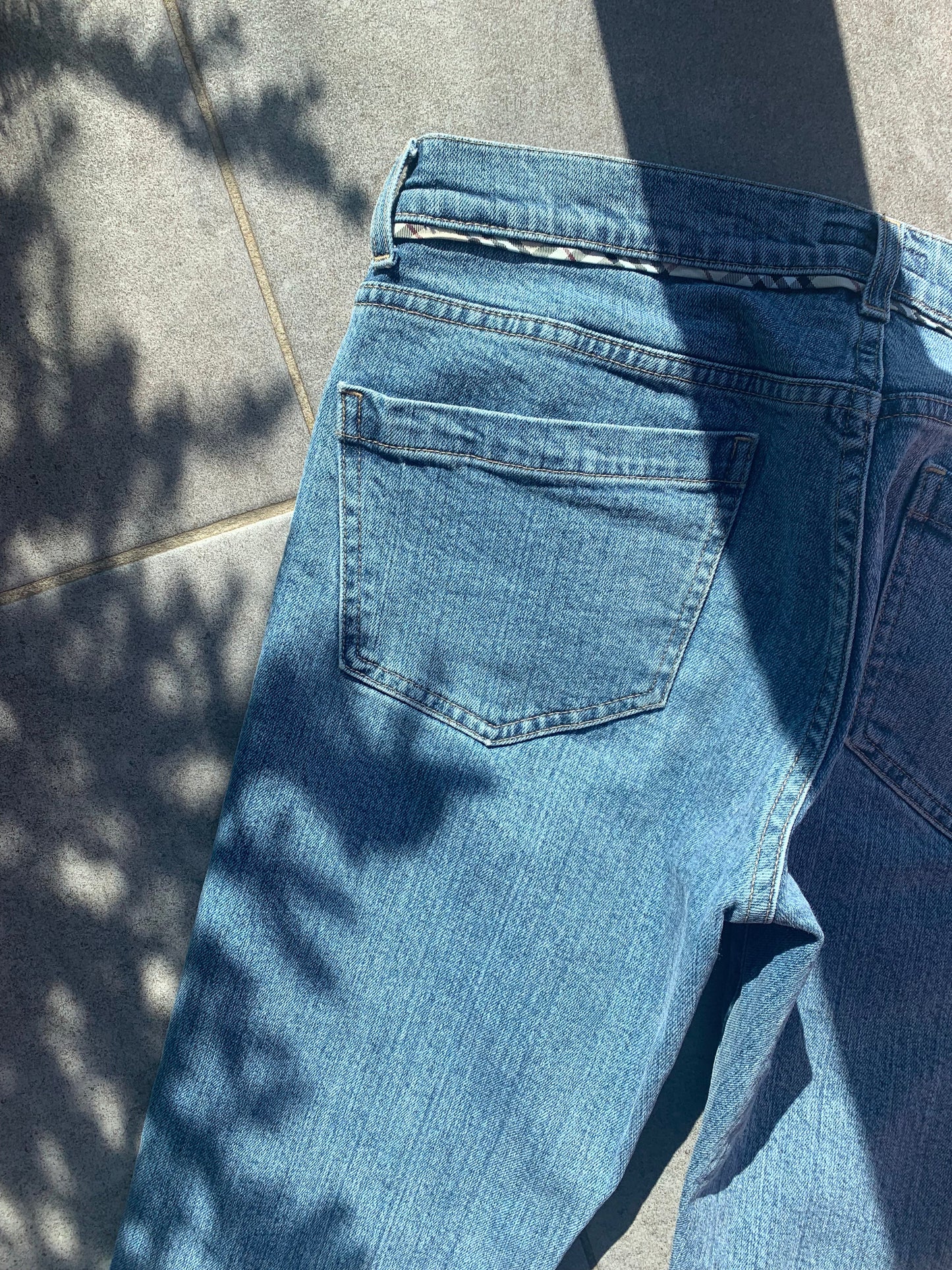 Burberry Nova Check Trim Flared Jeans