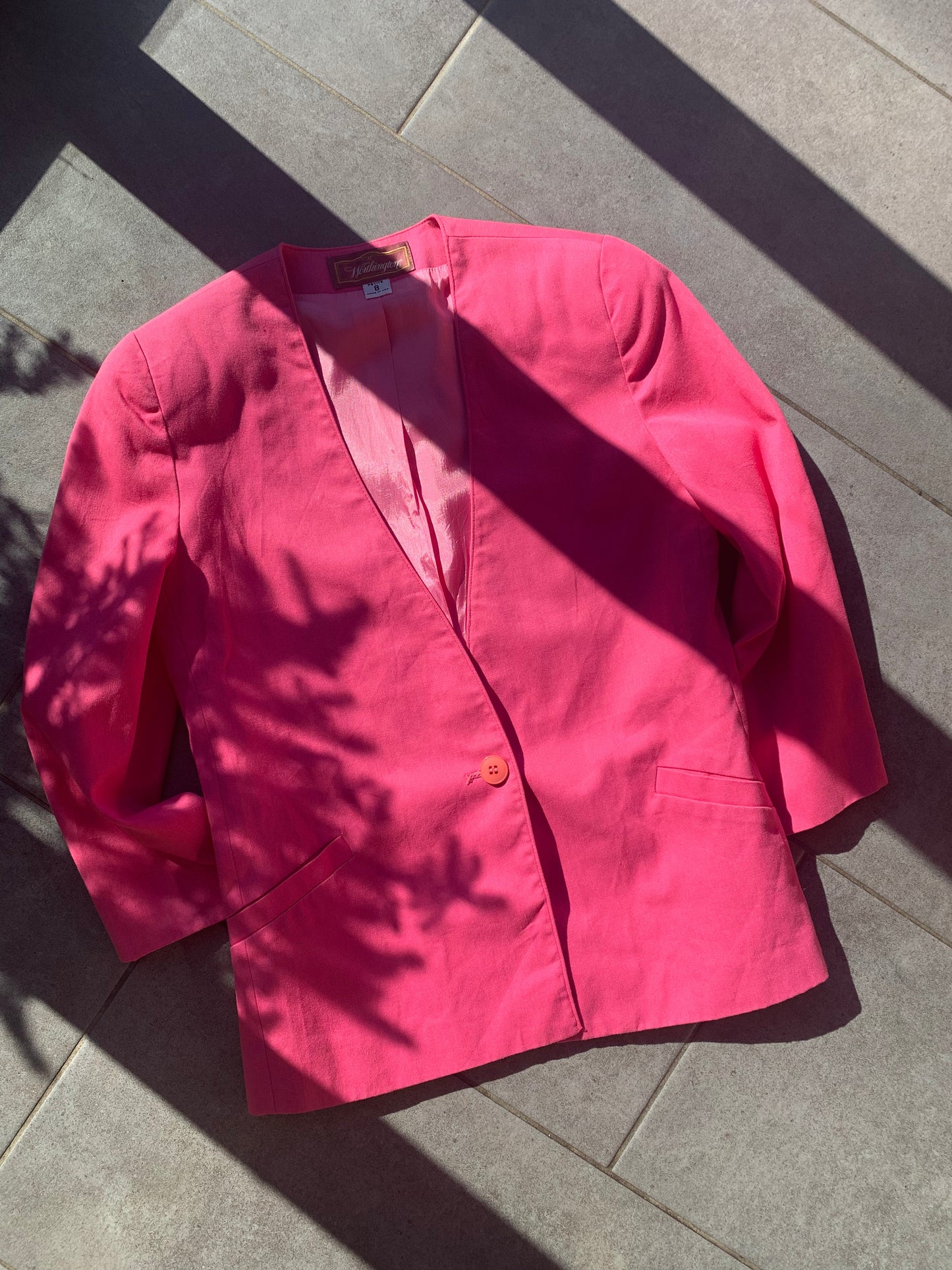 80s Vintage Bubble Gum Pink Blazer
