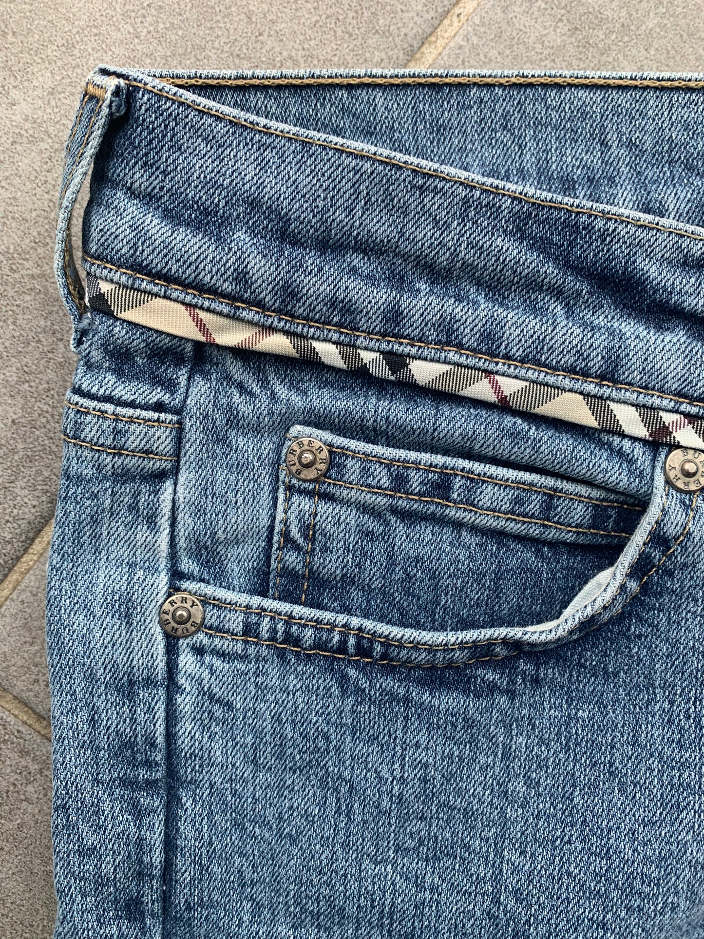 Burberry Nova Check Trim Flared Jeans