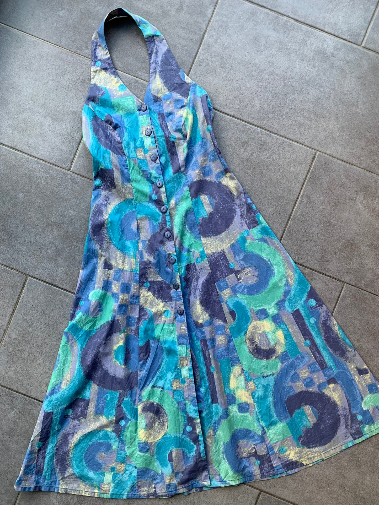 90s Vintage Laura Ashley Halter Neck Dress