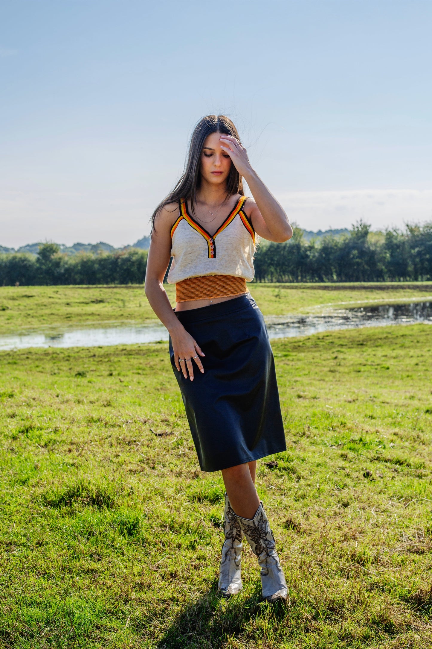 70s Vintage 'Duke' Knitted Tank Top