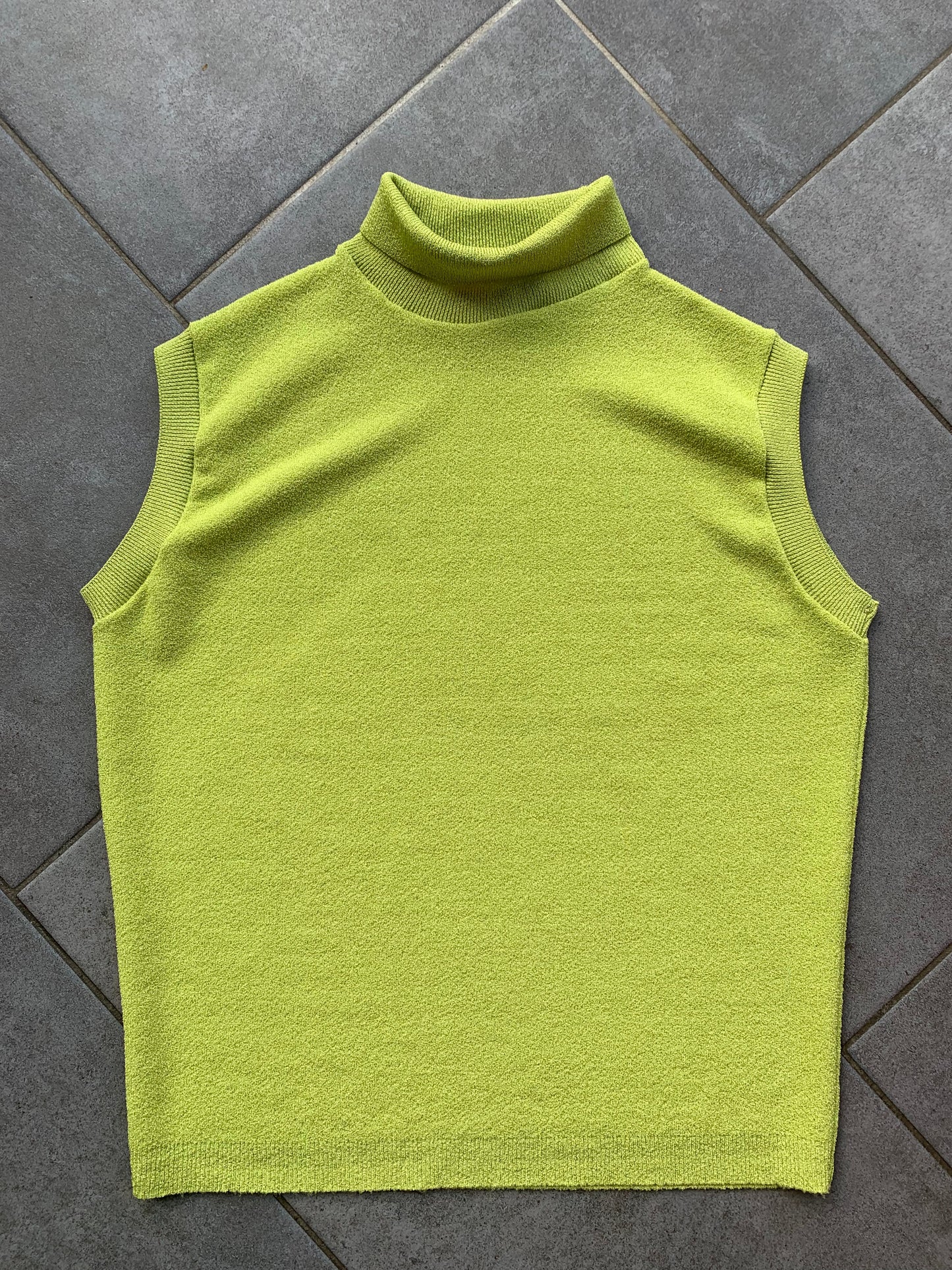 70s Vintage Sleeveless Knitted Roll Neck Top 2 Pack