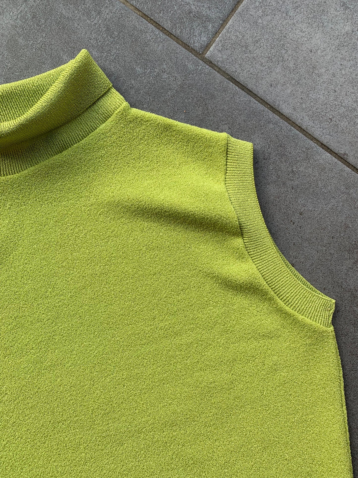 70s Vintage Sleeveless Knitted Roll Neck Top 2 Pack