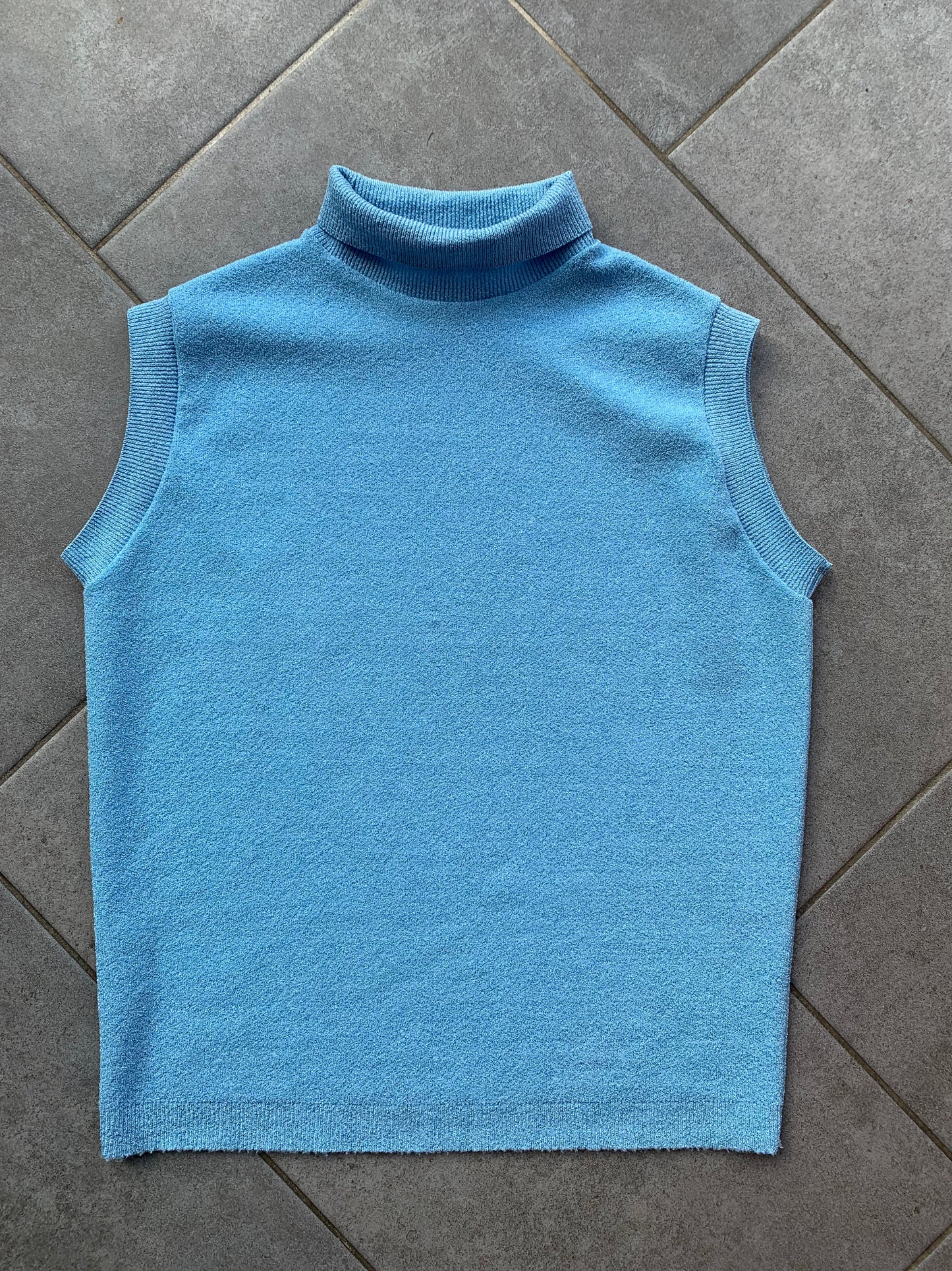 70s Vintage Sleeveless Knitted Roll Neck Top 2 Pack