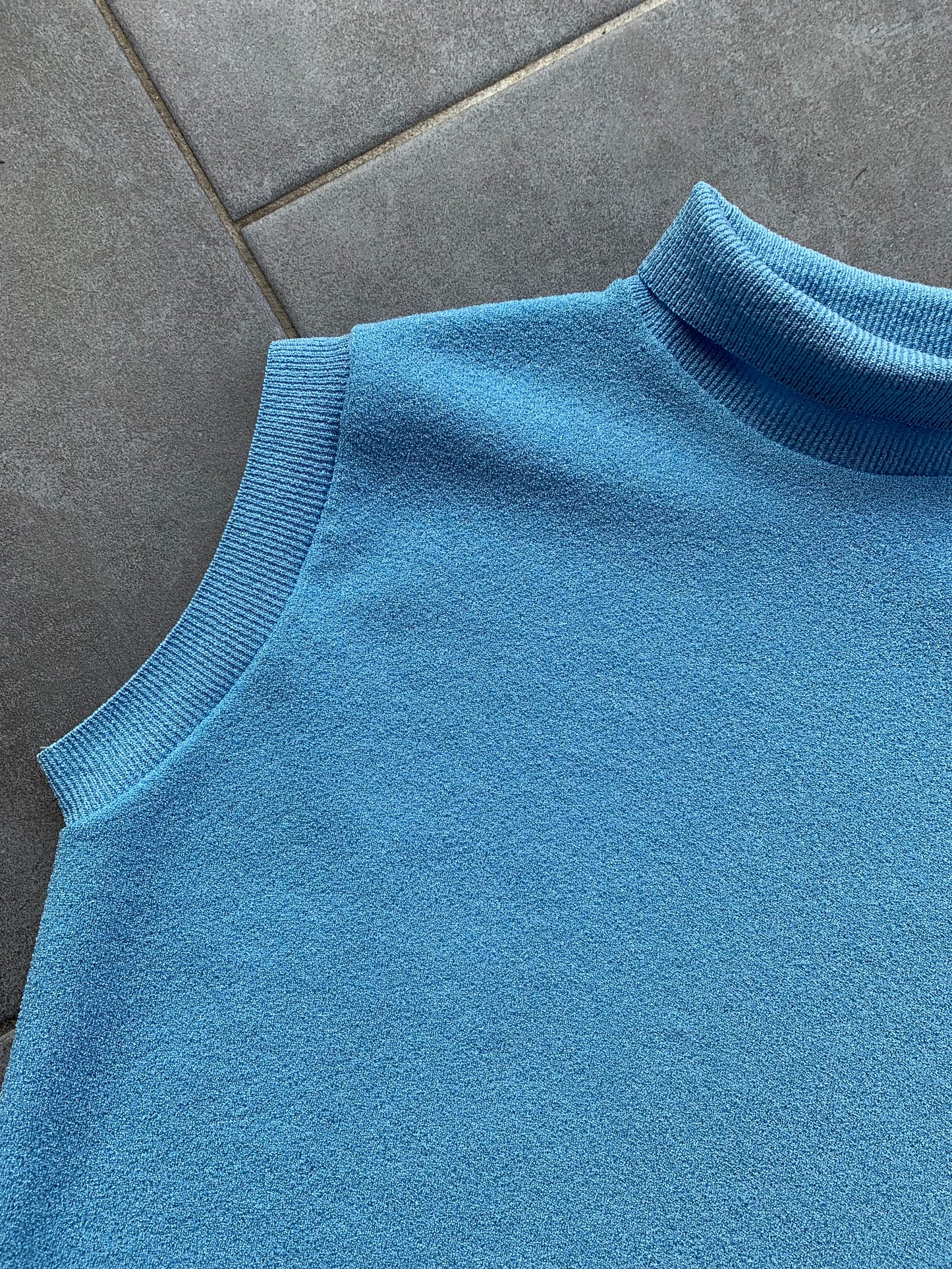 70s Vintage Sleeveless Knitted Roll Neck Top 2 Pack