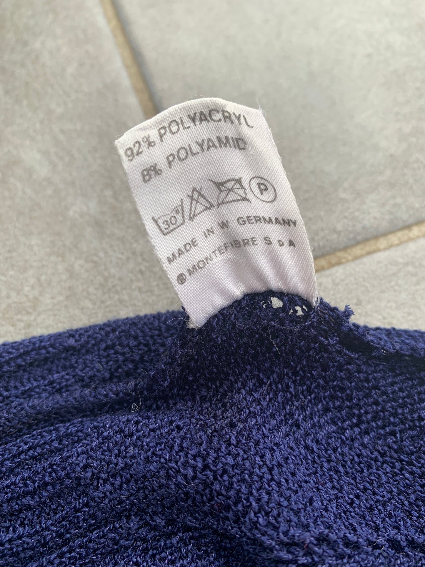 70s Vintage Navy & White Knitted Tank Top