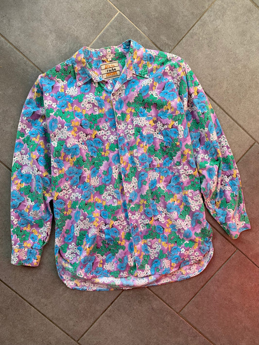 90s Vintage 'Turbo International' Mens Floral Shirt