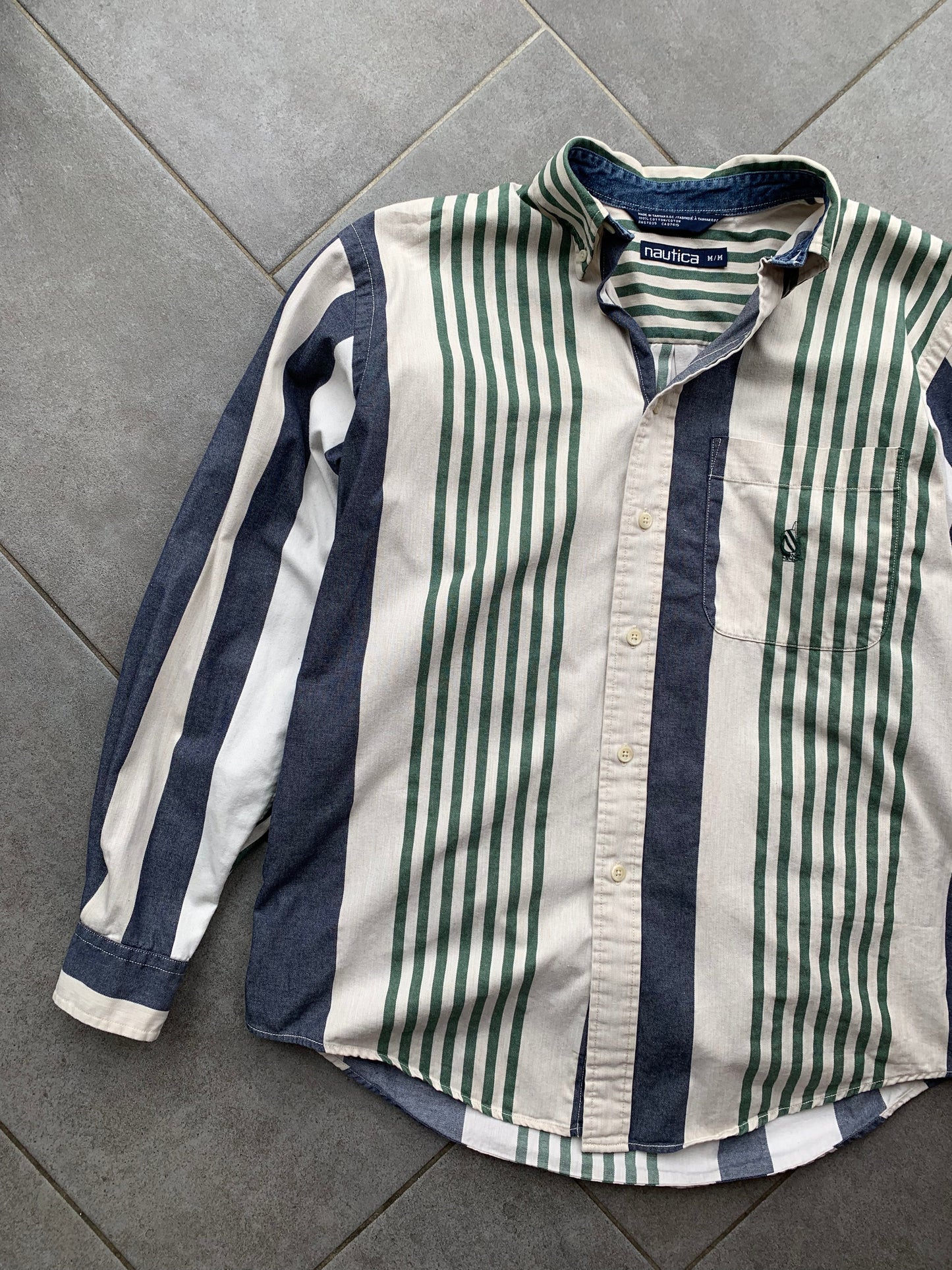 90s Vintage Nautica Striped Cotton Shirt