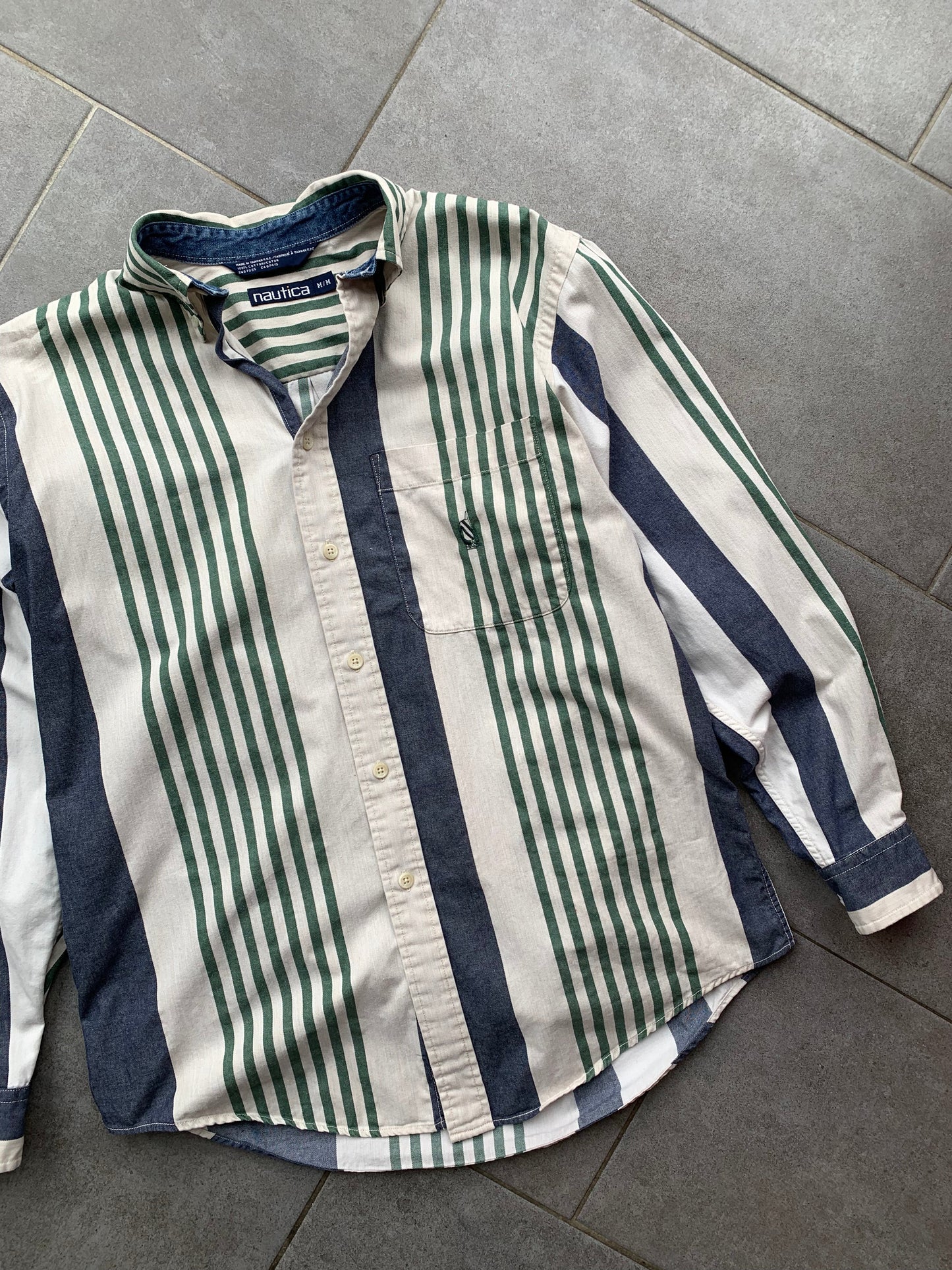 90s Vintage Nautica Striped Cotton Shirt