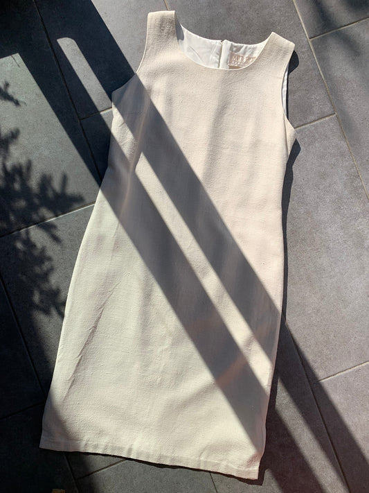 90s Vintage Medici Pure Silk Cream Dress