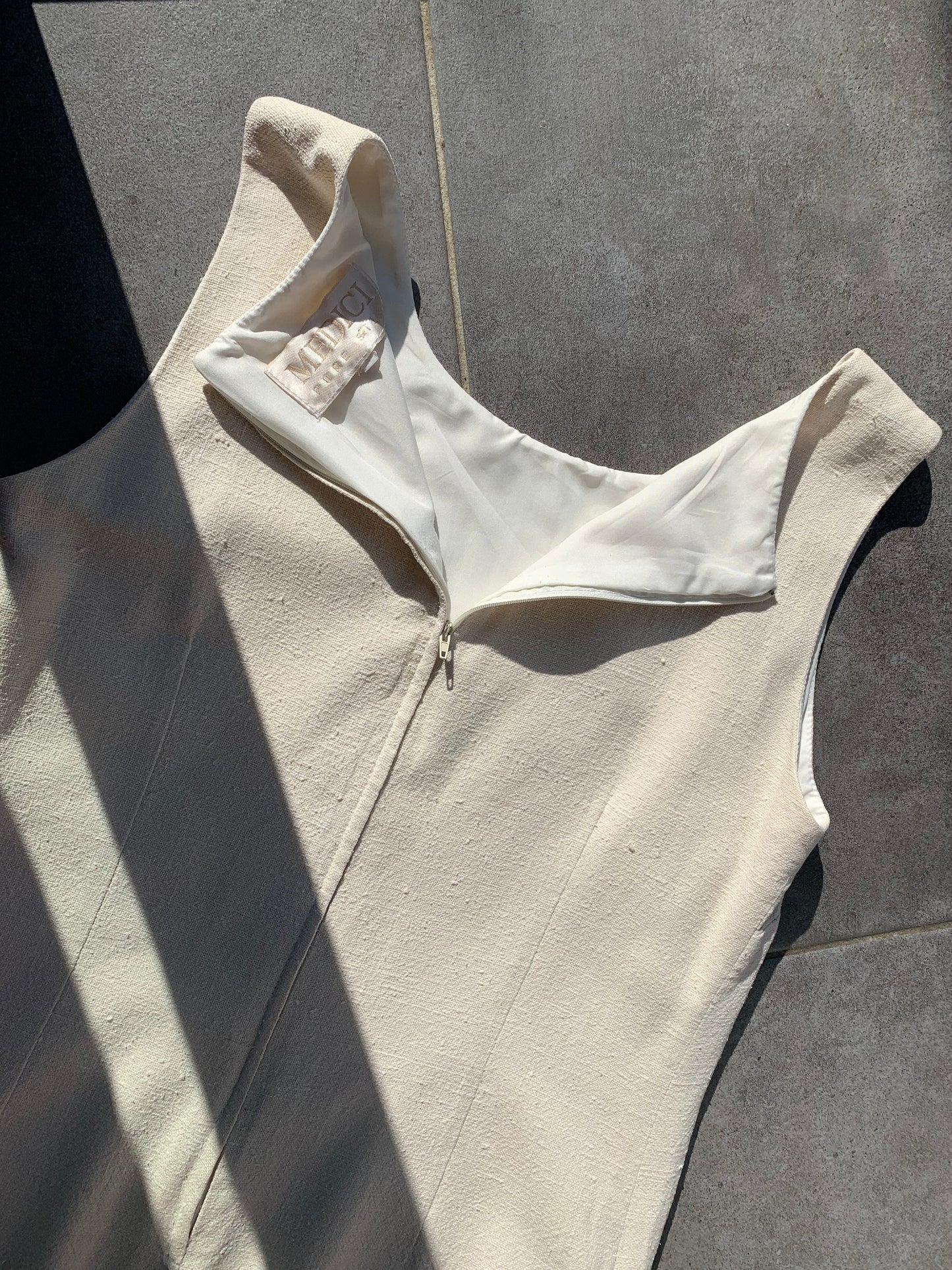 90s Vintage Medici Pure Silk Cream Dress