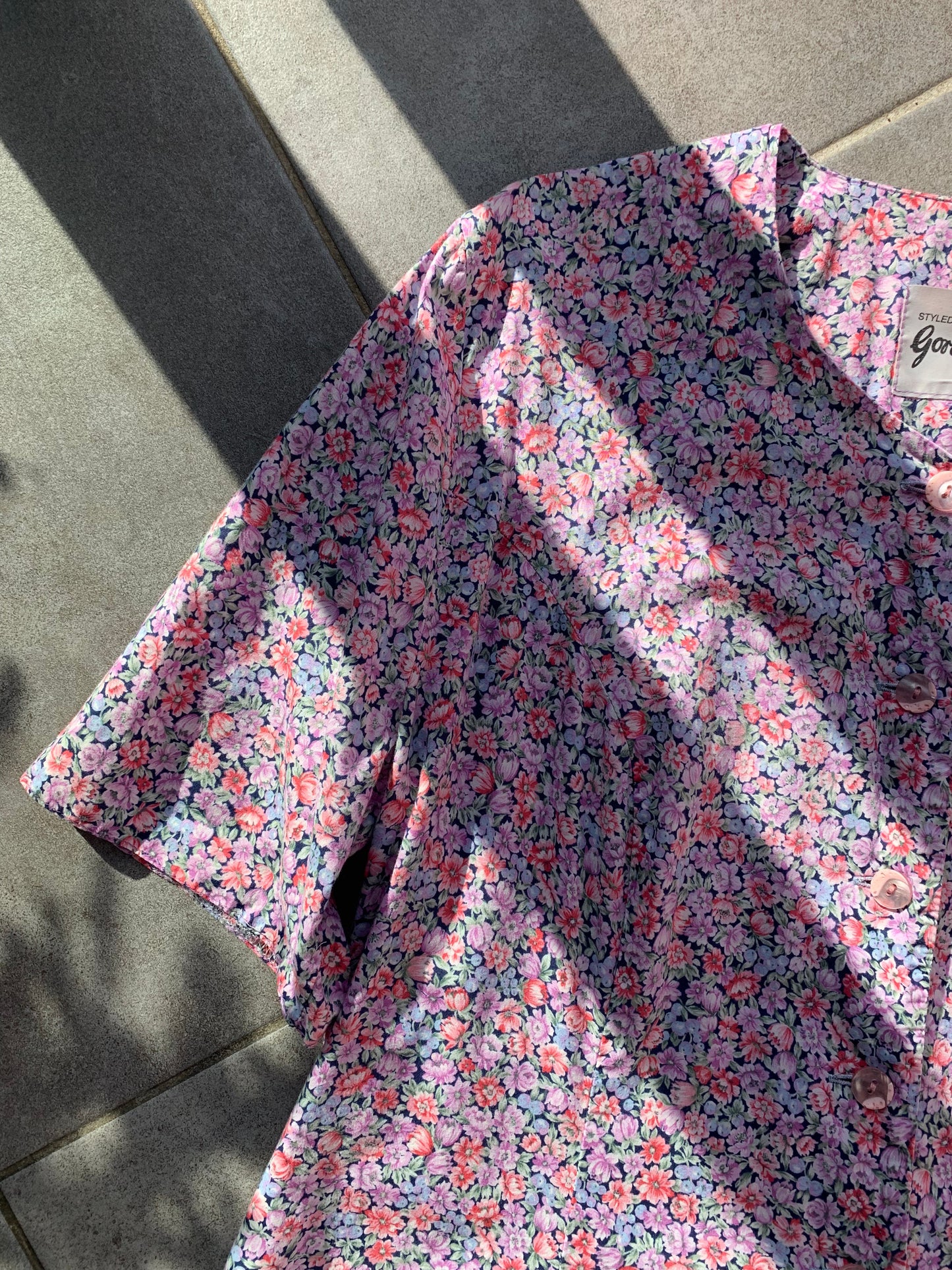 90s Vintage Gordon Wyatt Floral Cotton House Dress