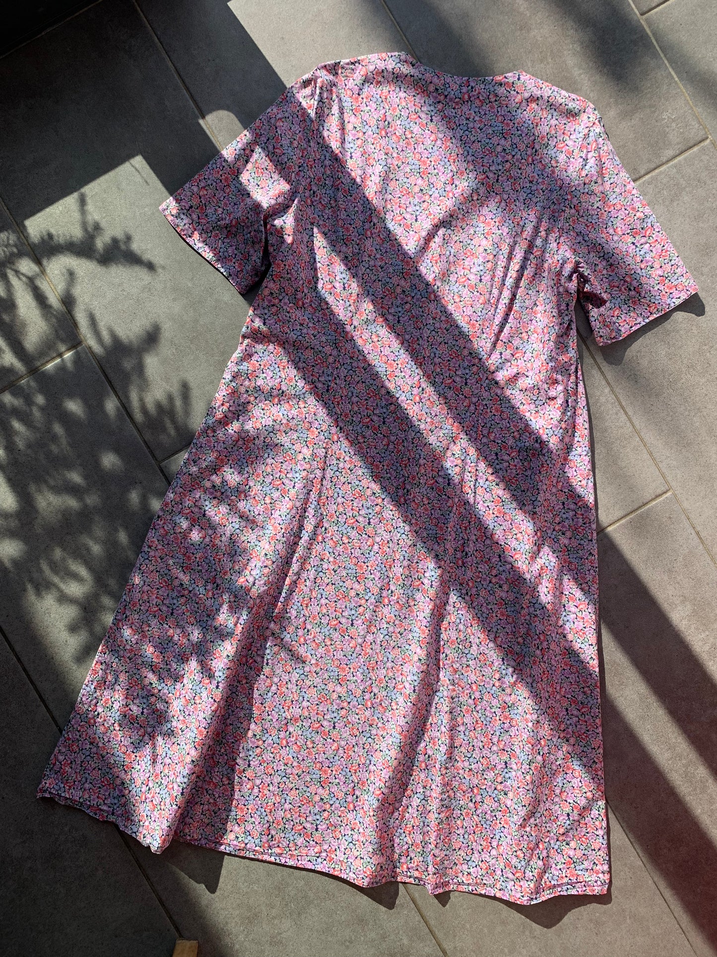 90s Vintage Gordon Wyatt Floral Cotton House Dress