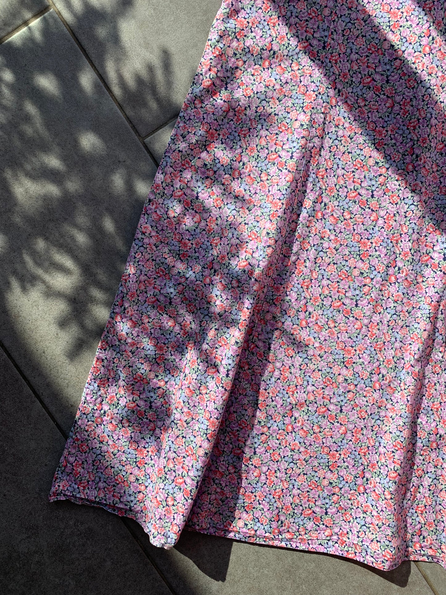 90s Vintage Gordon Wyatt Floral Cotton House Dress