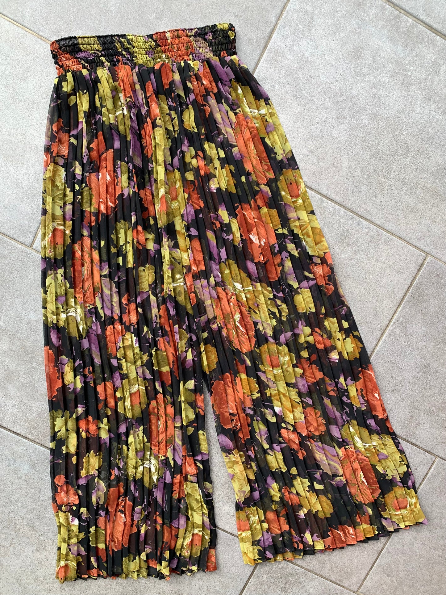 70s Vintage Wide Leg Sheer Pleated Trousers