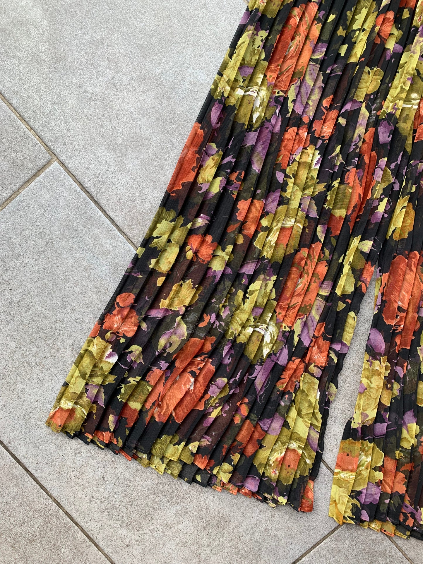 70s Vintage Wide Leg Sheer Pleated Trousers