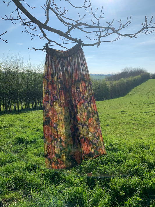 70s Vintage Wide Leg Sheer Pleated Trousers