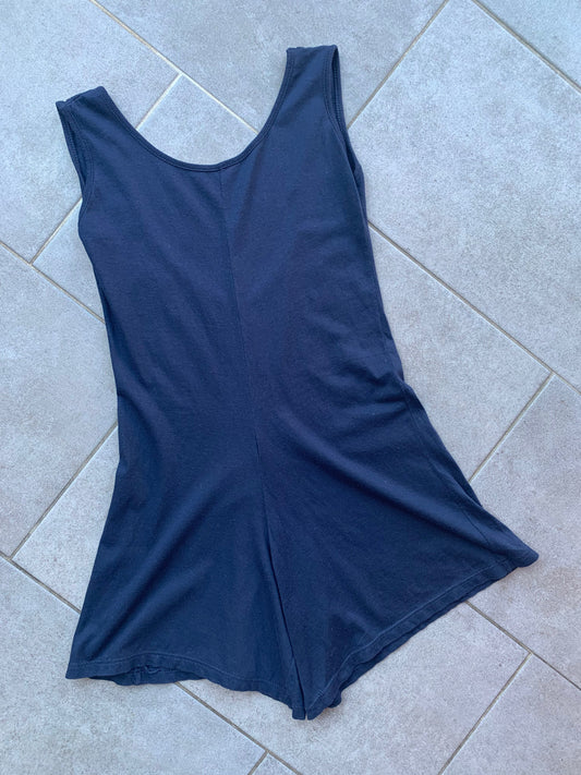90s Vintage 100% Cotton Navy Jersey Playsuit