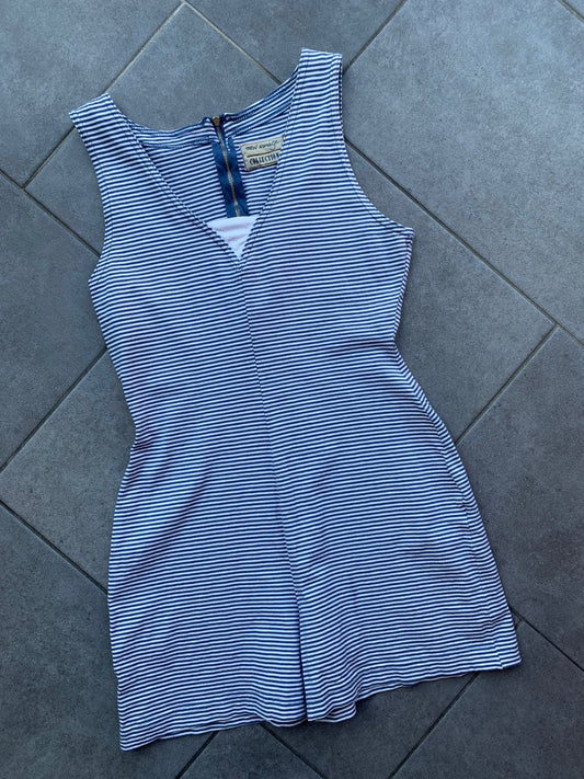 90s Vintage 'New Image Collection' Blue & White Jersey Playsuit