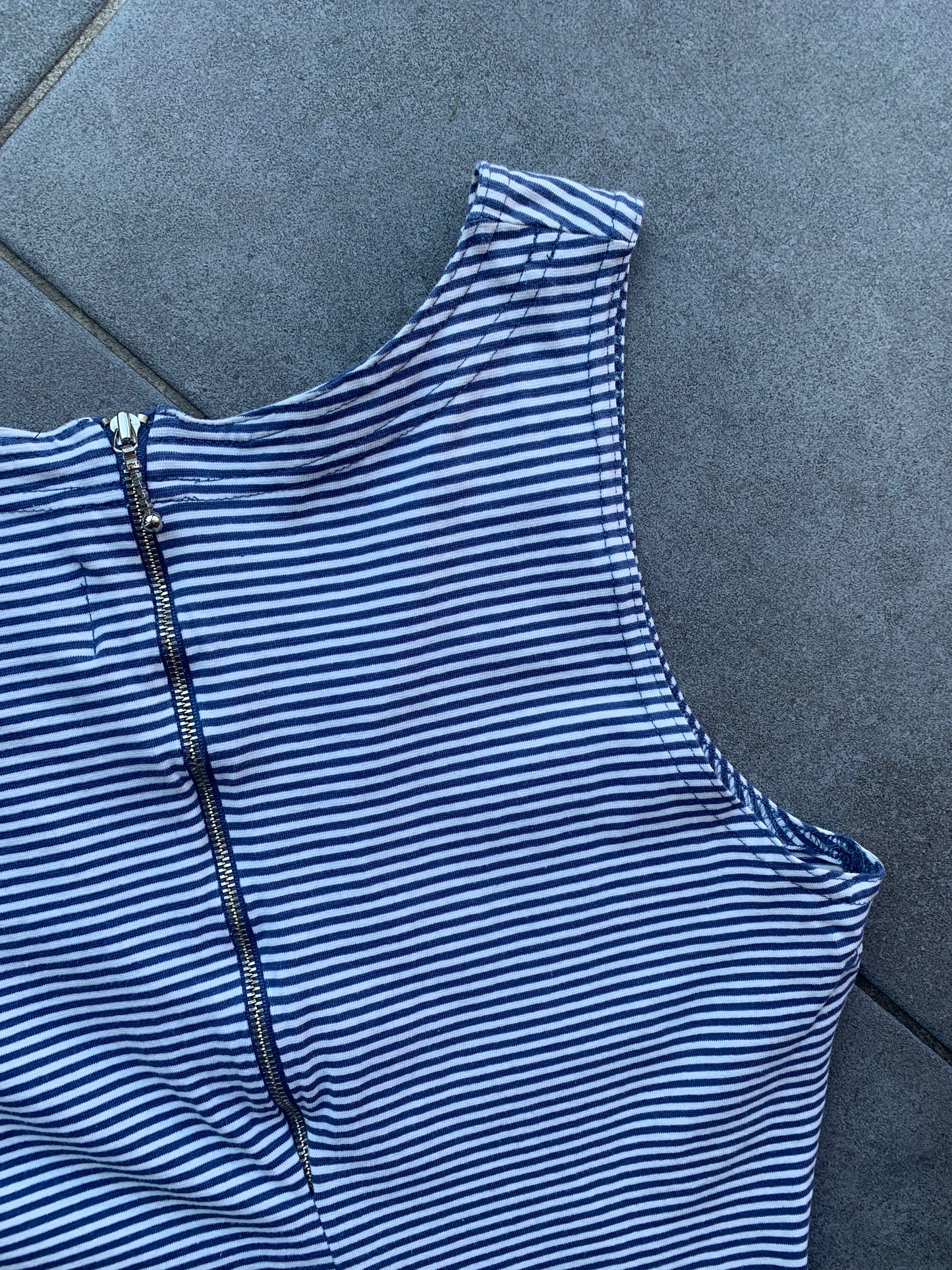 90s Vintage 'New Image Collection' Blue & White Jersey Playsuit