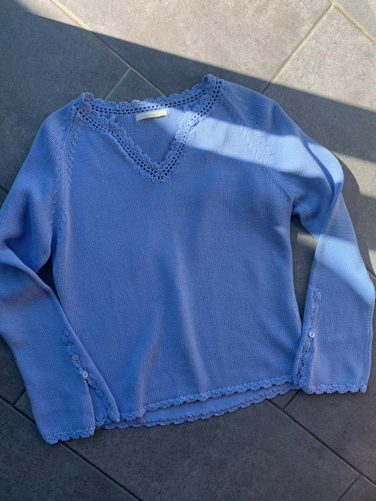 Marks & Spencer 2000's 100% Cotton Pale Blue Summer Knit