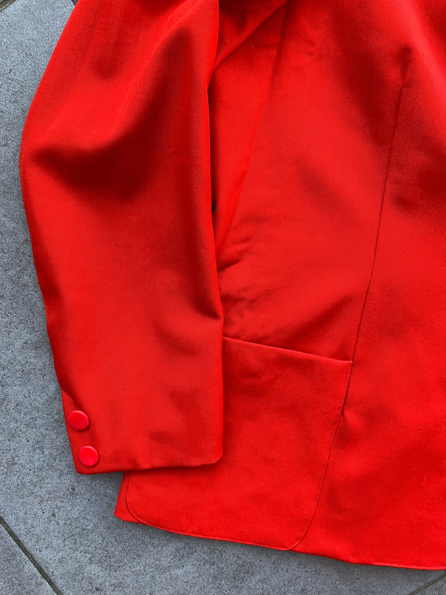 70s Vintage Valentino Boutique Red Skirt Suit