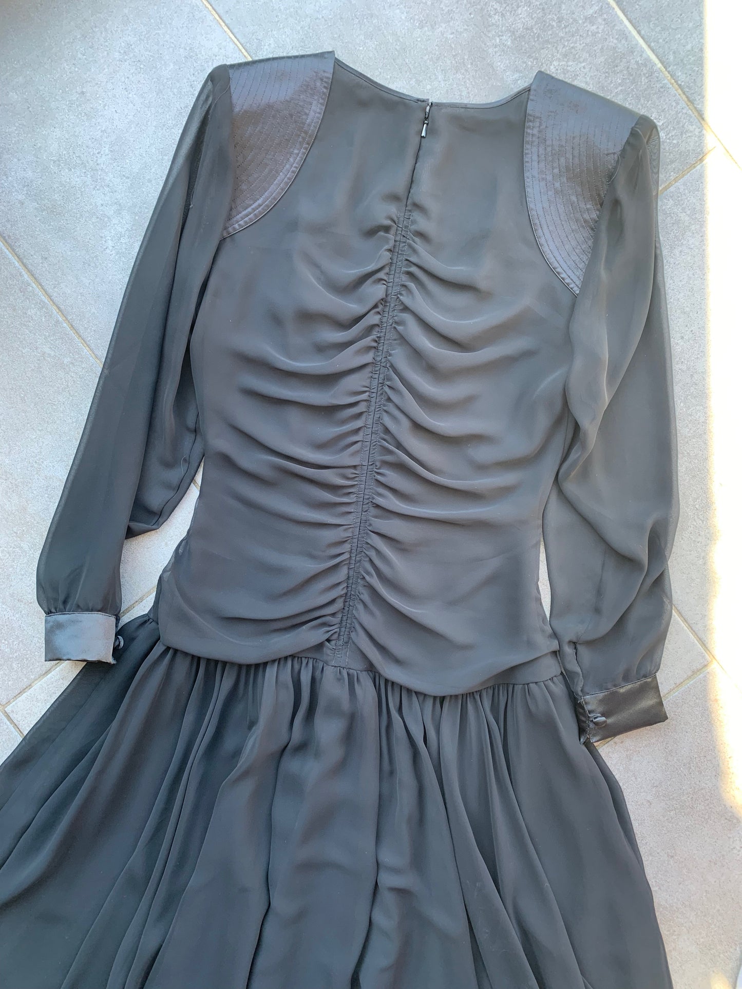 80s Vintage 'Parigi' Drop Waist Midi Dress
