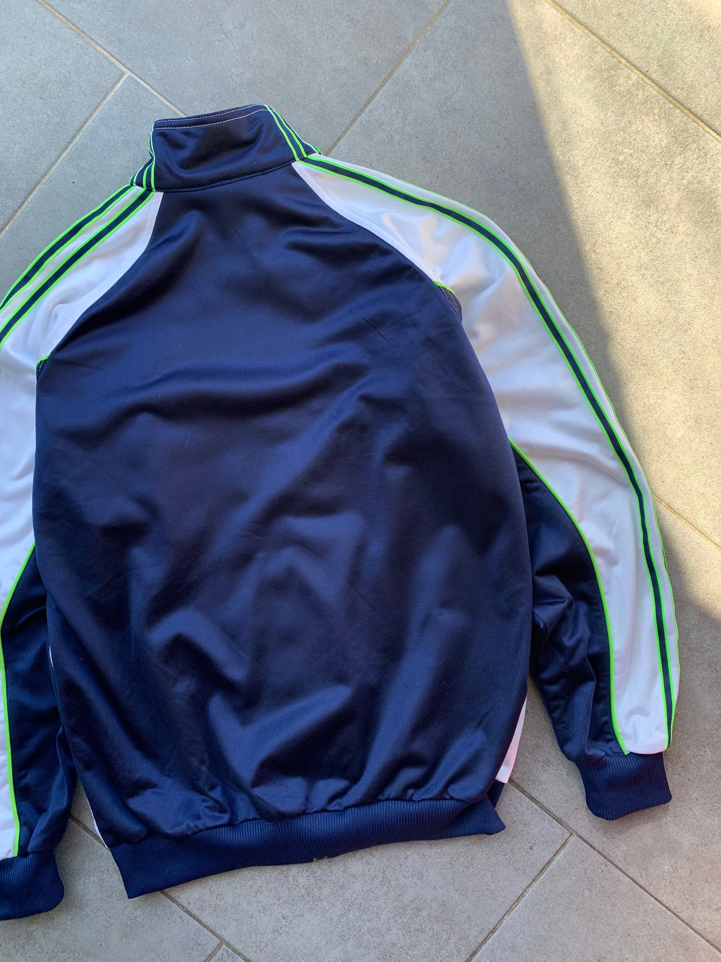 90s Vintage Adidas Navy, Green & White Track Jacket