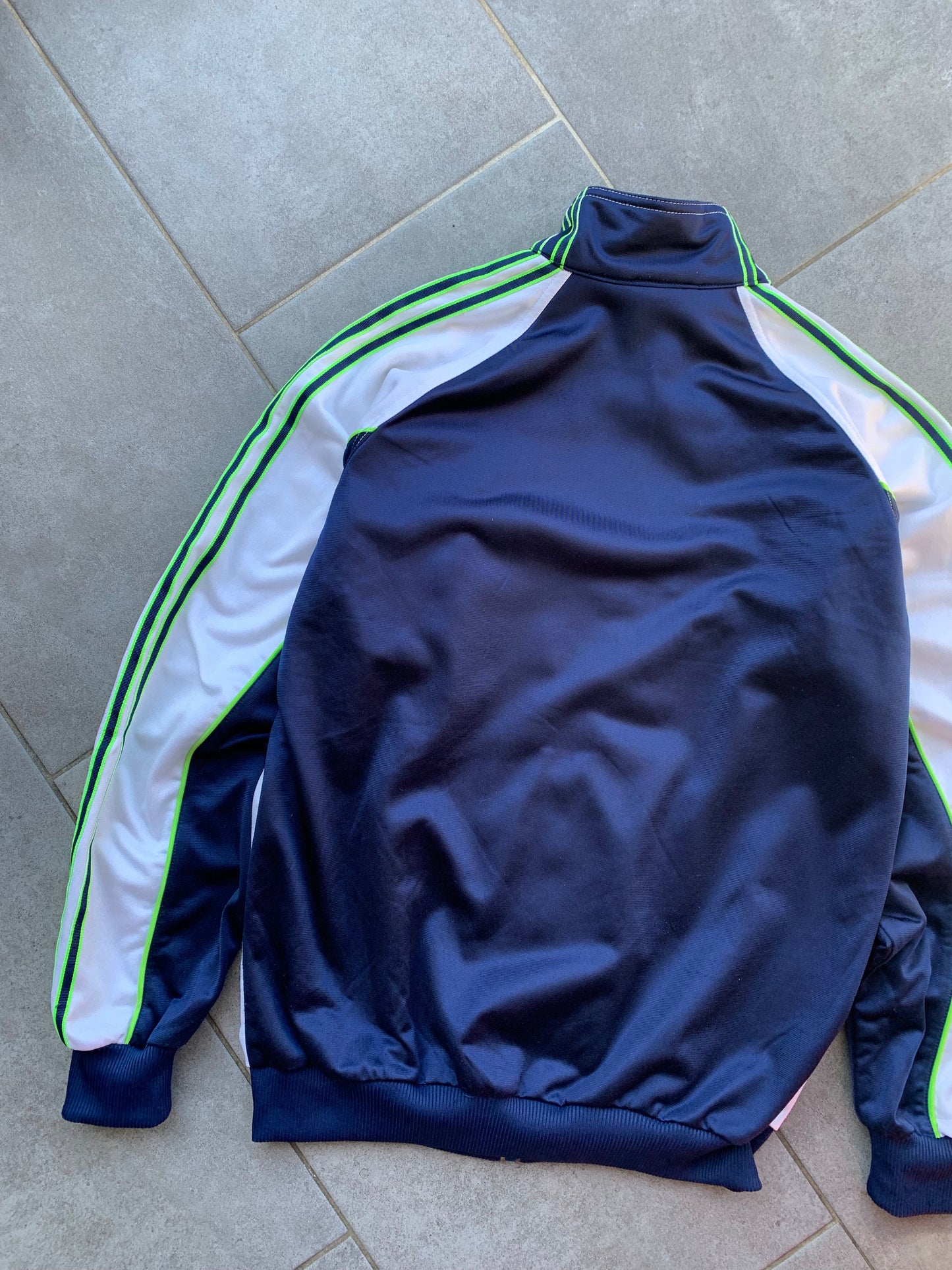 90s Vintage Adidas Navy, Green & White Track Jacket