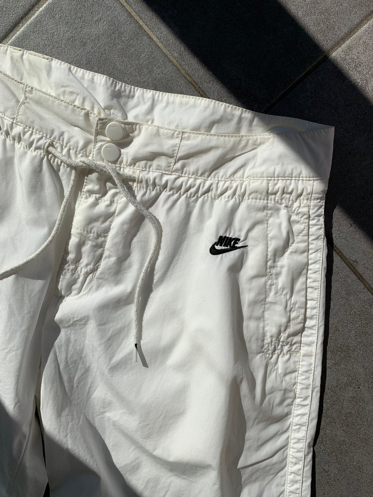 Nike 2000s White Cargo Style Trousers