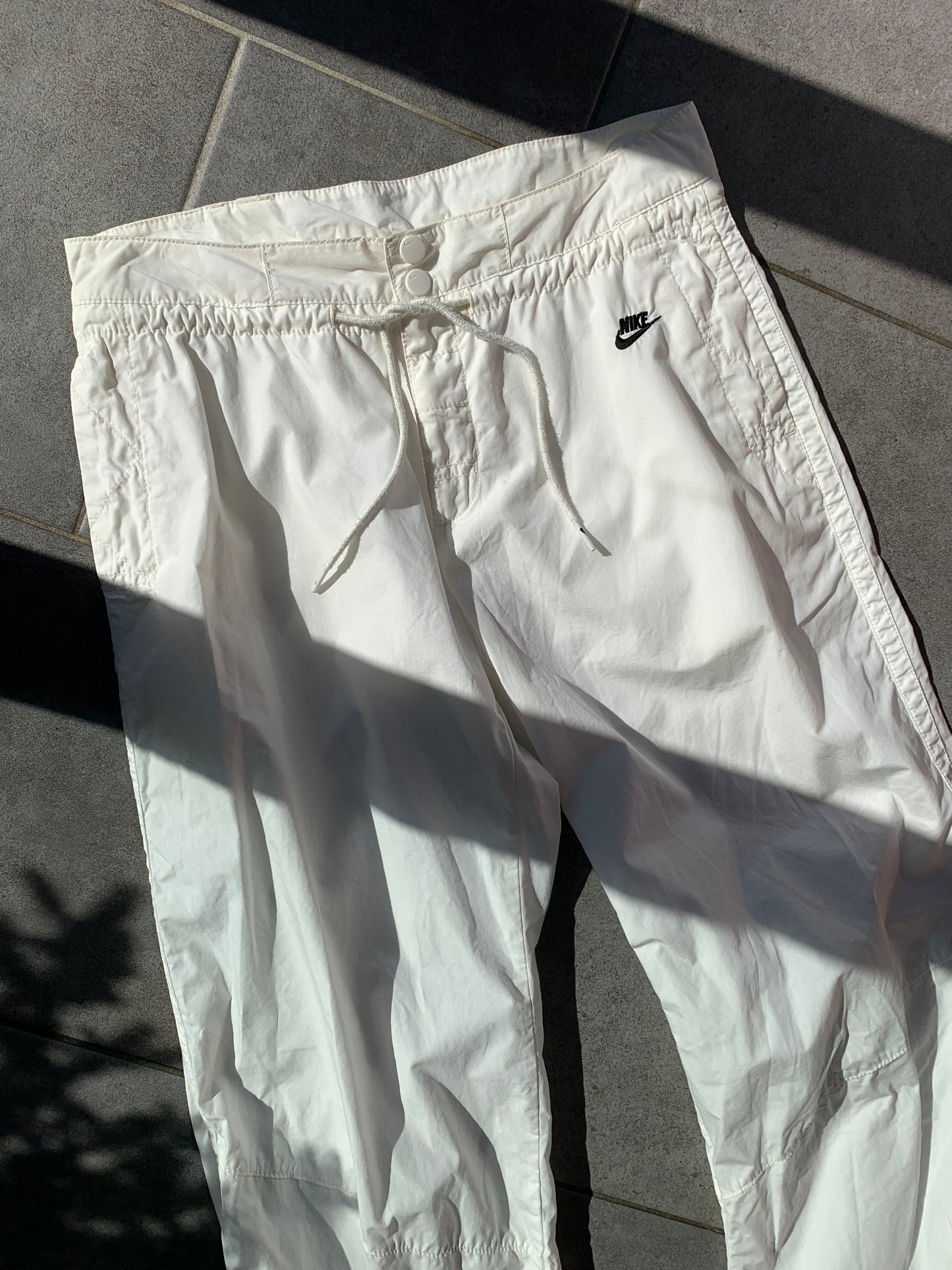 Nike 2000s White Cargo Style Trousers