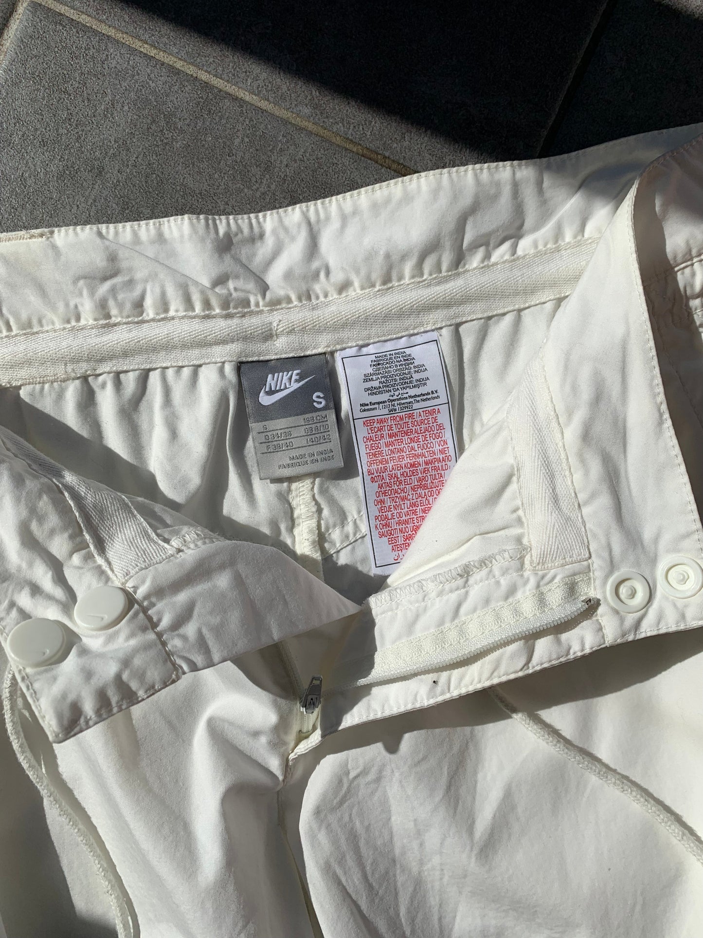 Nike 2000s White Cargo Style Trousers