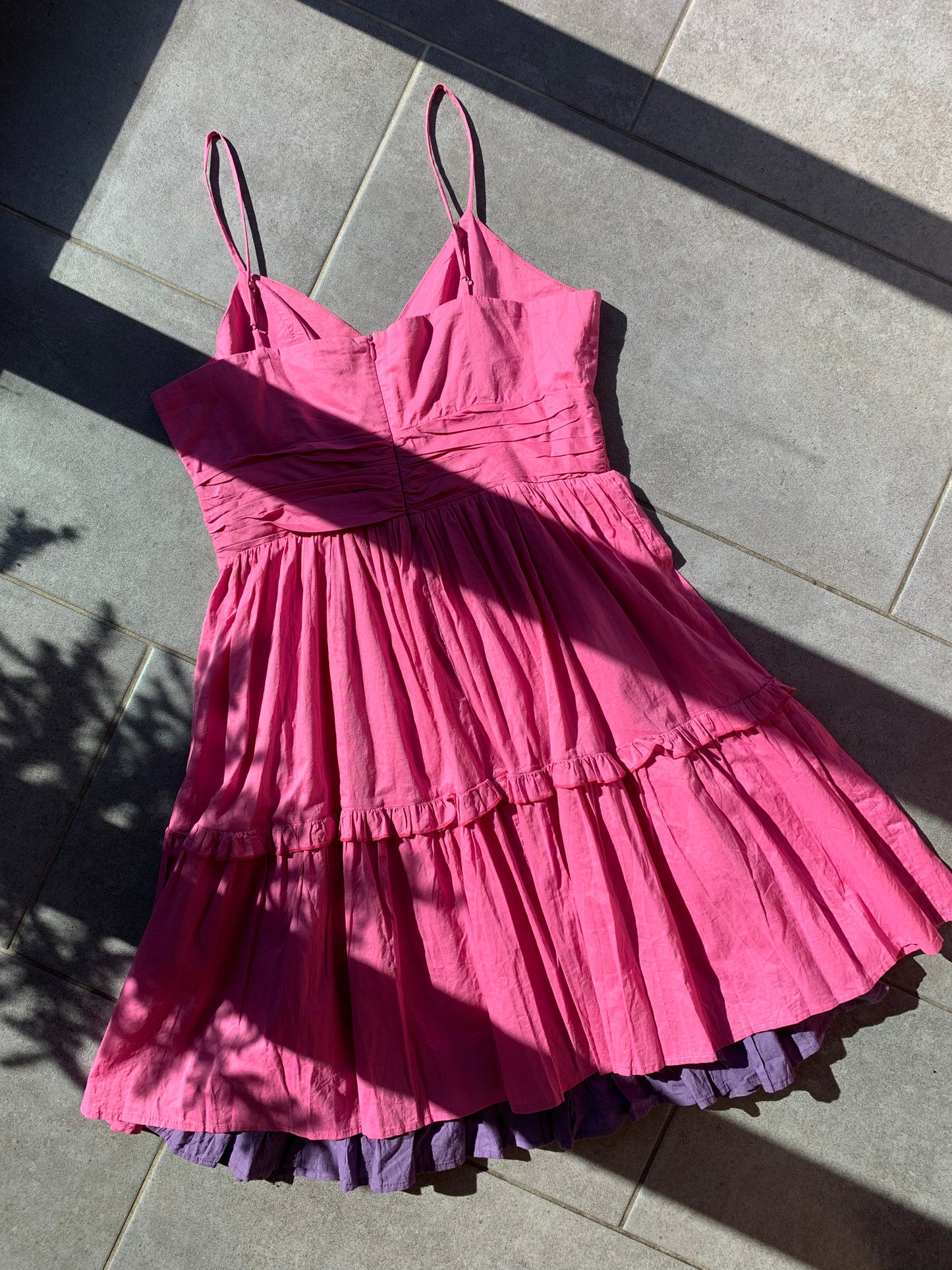 DKNY 2000s 100% Cotton Ra Ra Midi Dress
