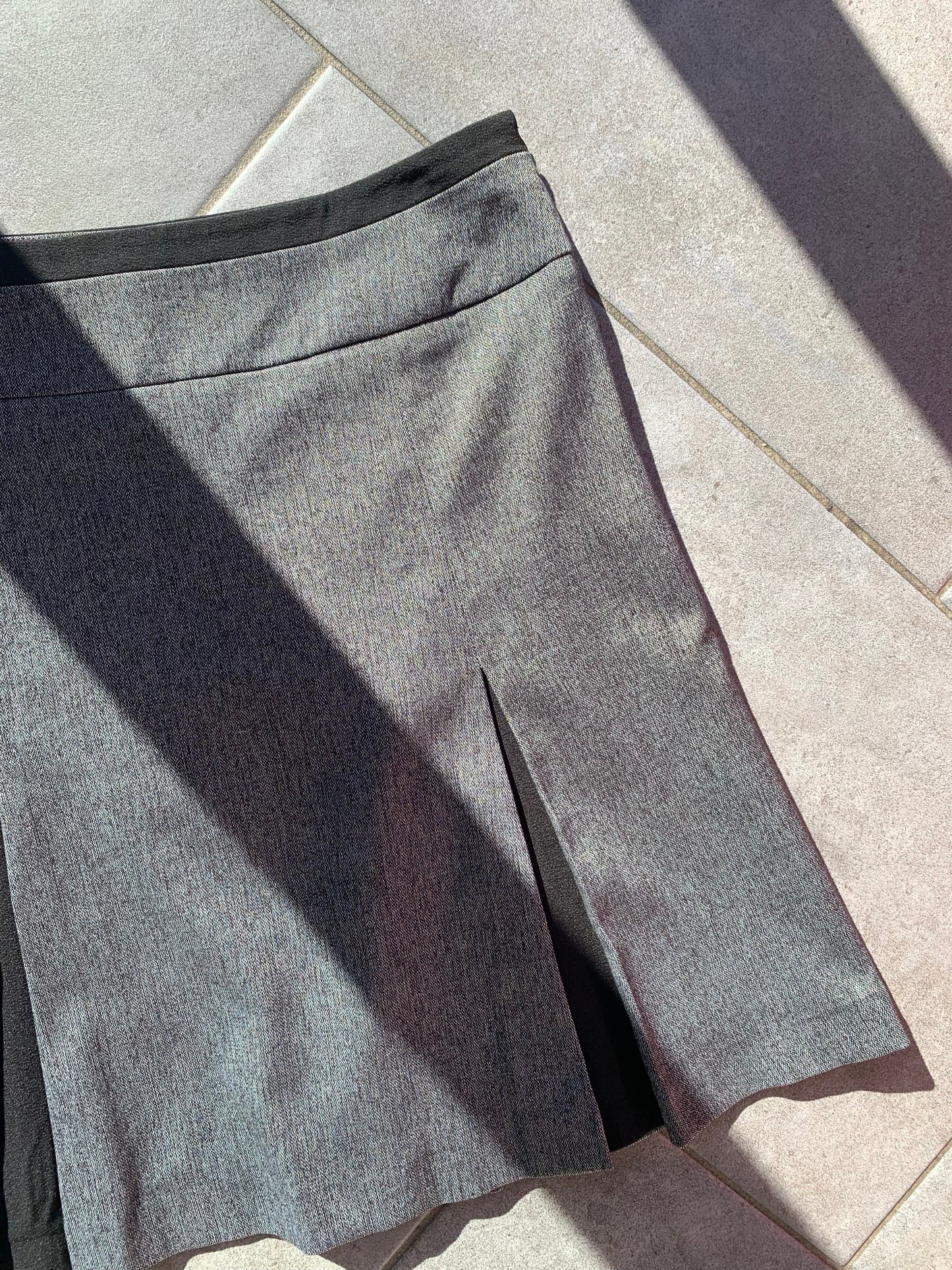Next 2000's Grey Pleated Knee Length Skirt