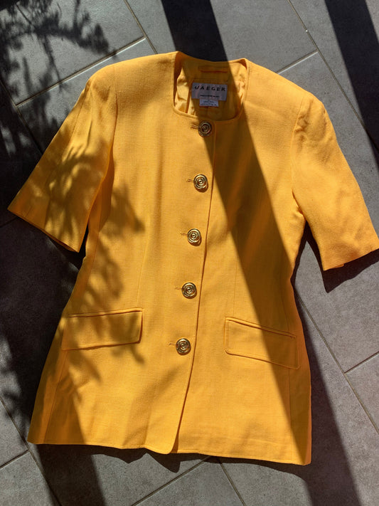 80s Vintage Jaeger Yellow Skirt Suit