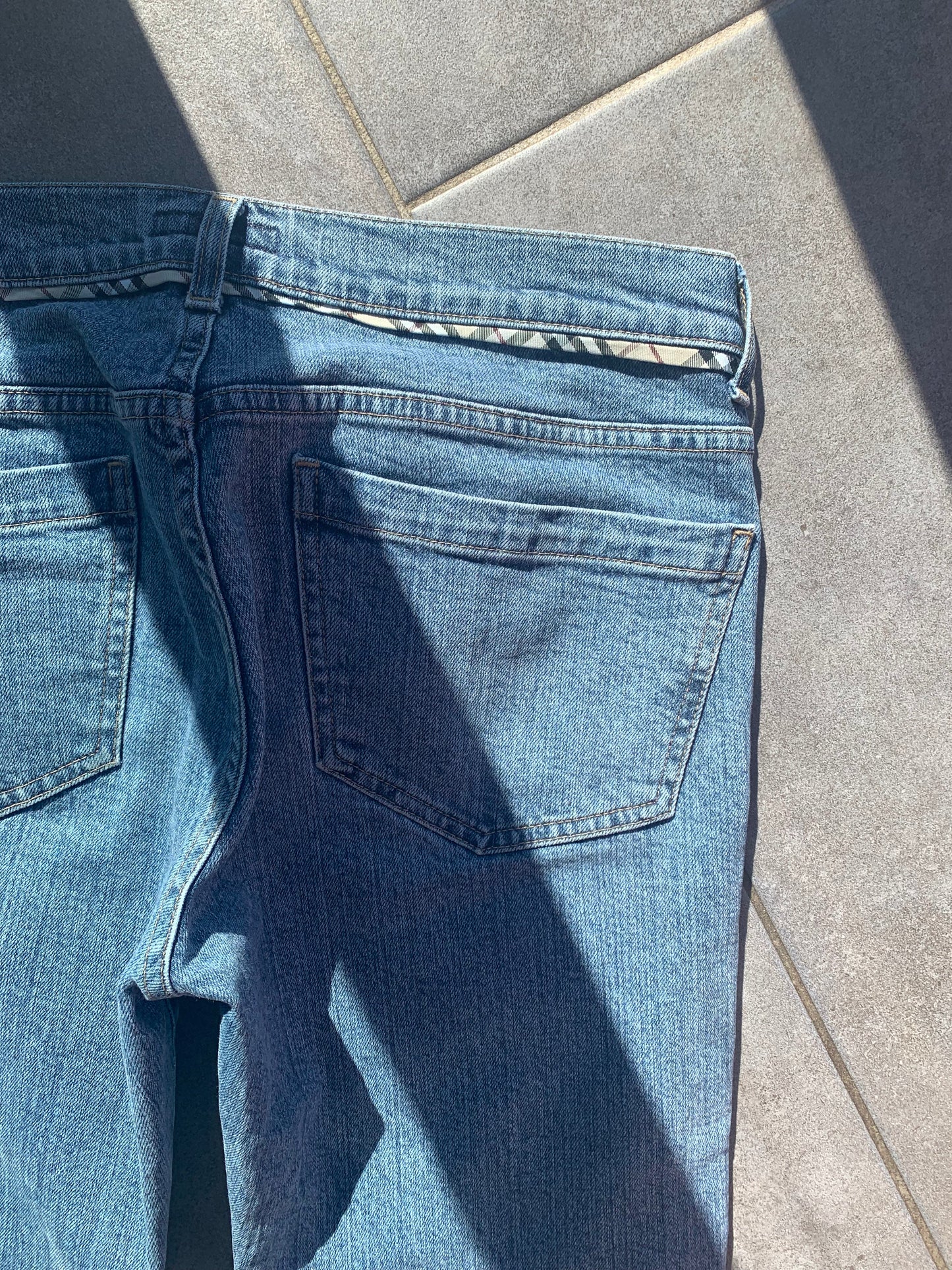 Burberry Nova Check Trim Flared Jeans