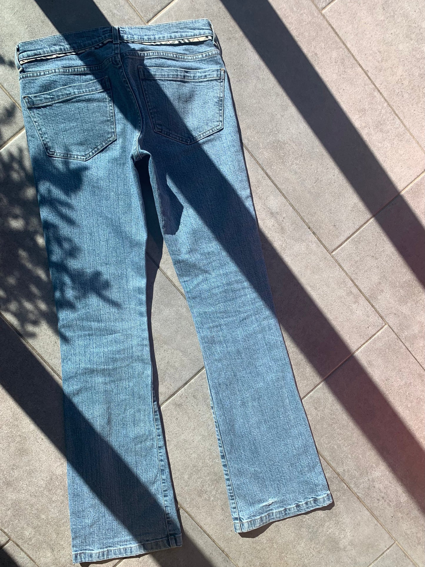 Burberry Nova Check Trim Flared Jeans