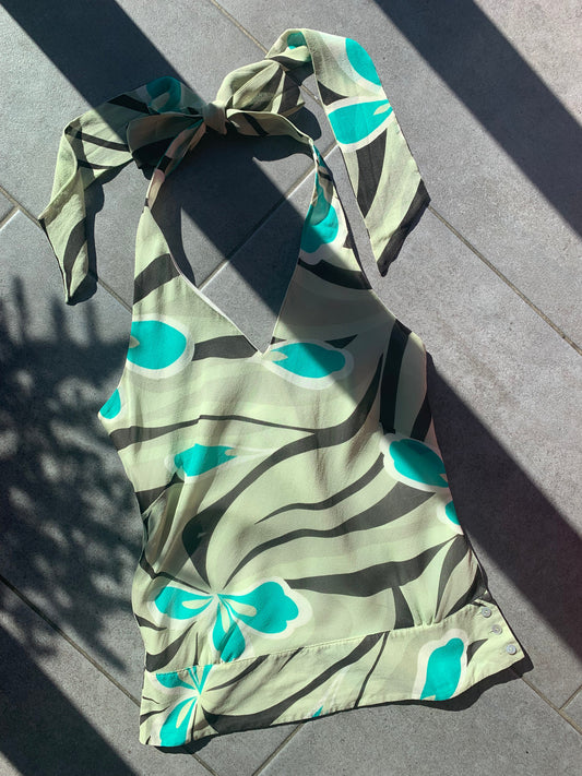 Coast 2000s Silk Hakter Neck Top